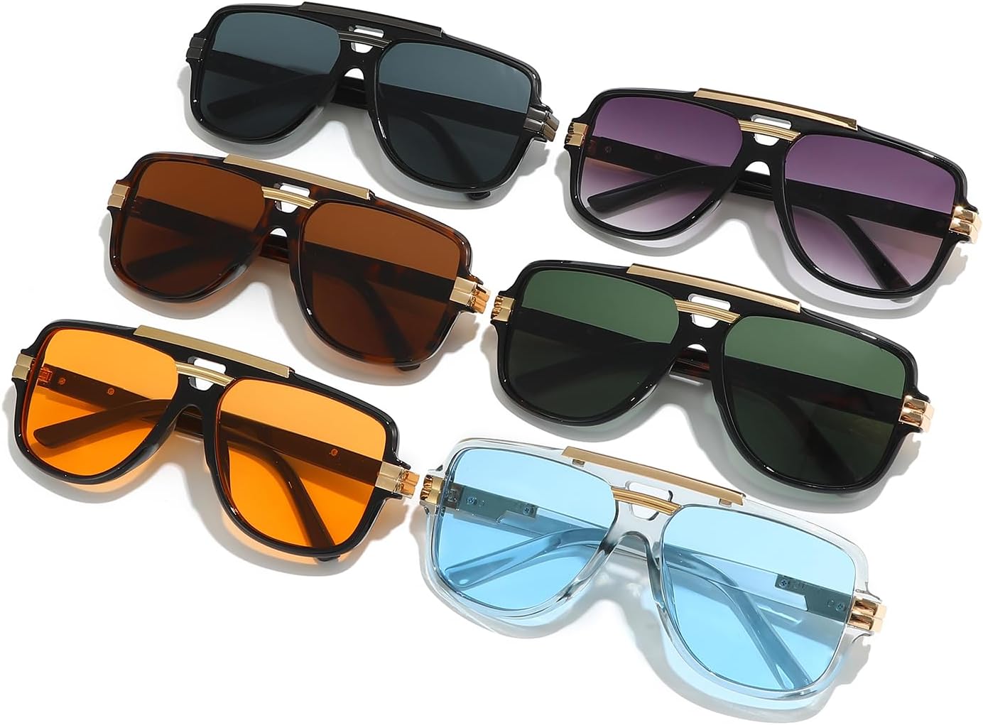Detalle 2 de YAMEIZE Retro Pilot Metal Design Sunglasses for Women and Men