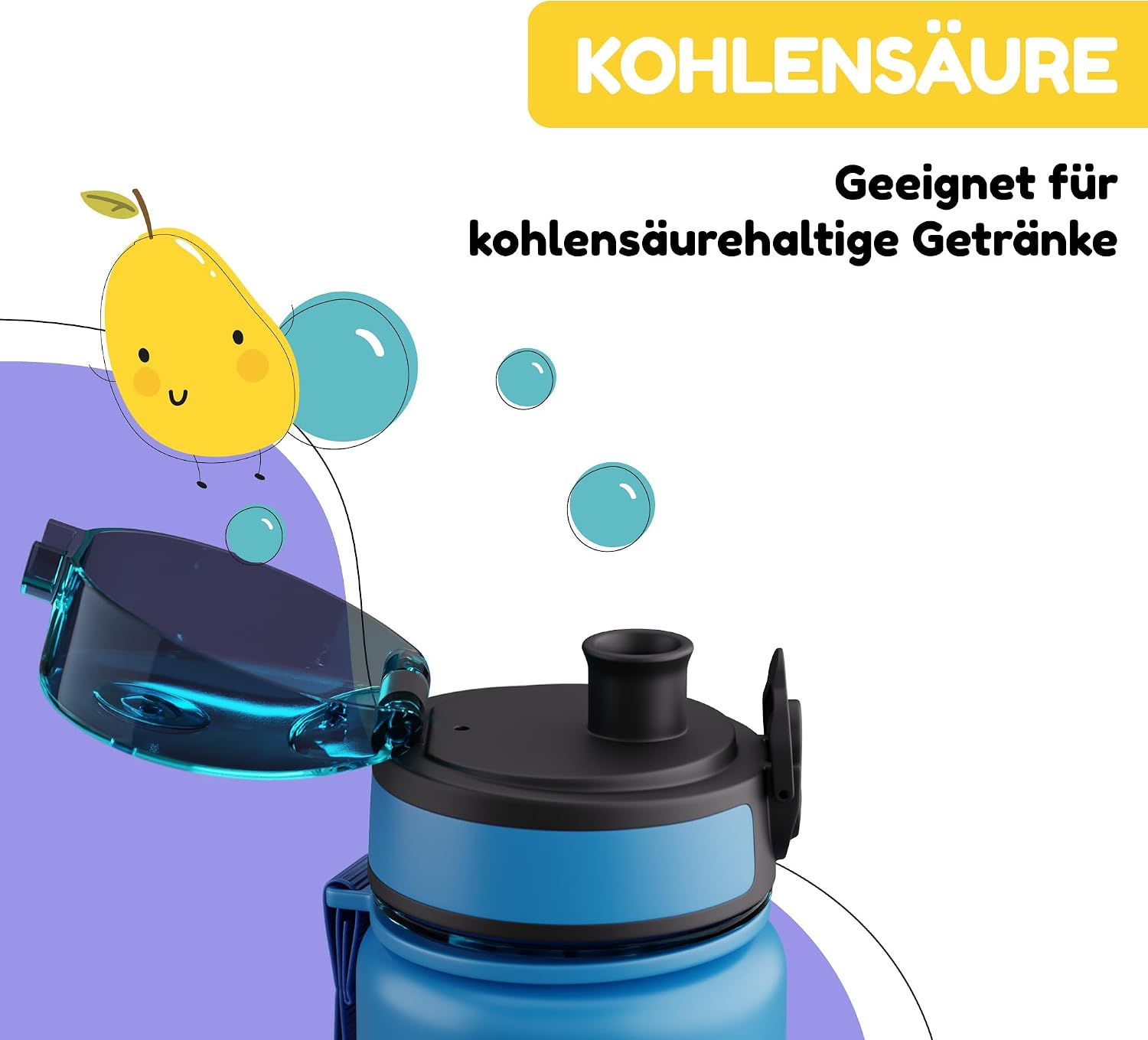 Detalle 2 de schmatzfatz Trinkflasche Kinder 500ml Auslaufsicher