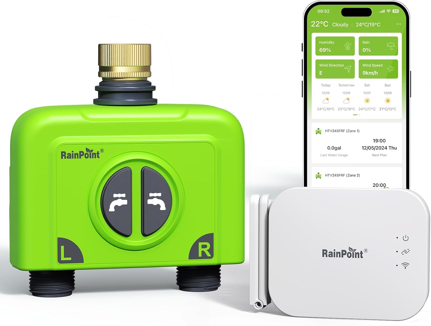 Detalle de RAINPOINT WiFi Water Timer, 2-Zone