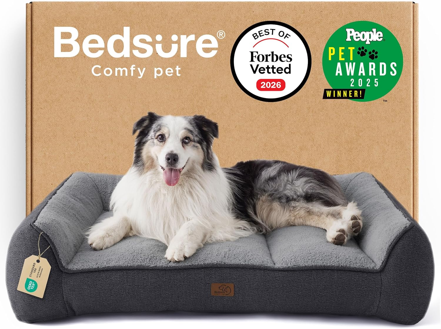 Detalle de BEDSURE Hundebett 106×76×24 cm — extra dickes Hundesofa