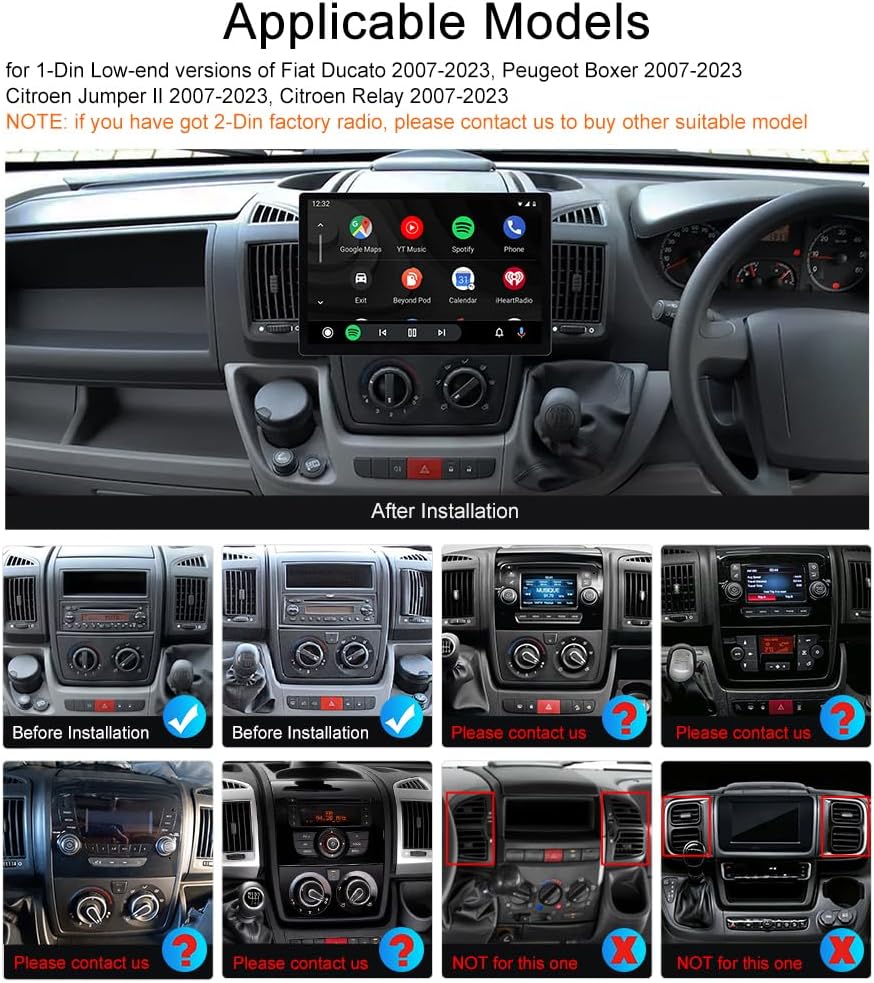 Thumbnail 1 de ACAVICA 13.1” QLED Android 15 1-Din Head Unit for Fiat Ducato / Peugeot Boxer / Citroën Jumper (2007–2023)