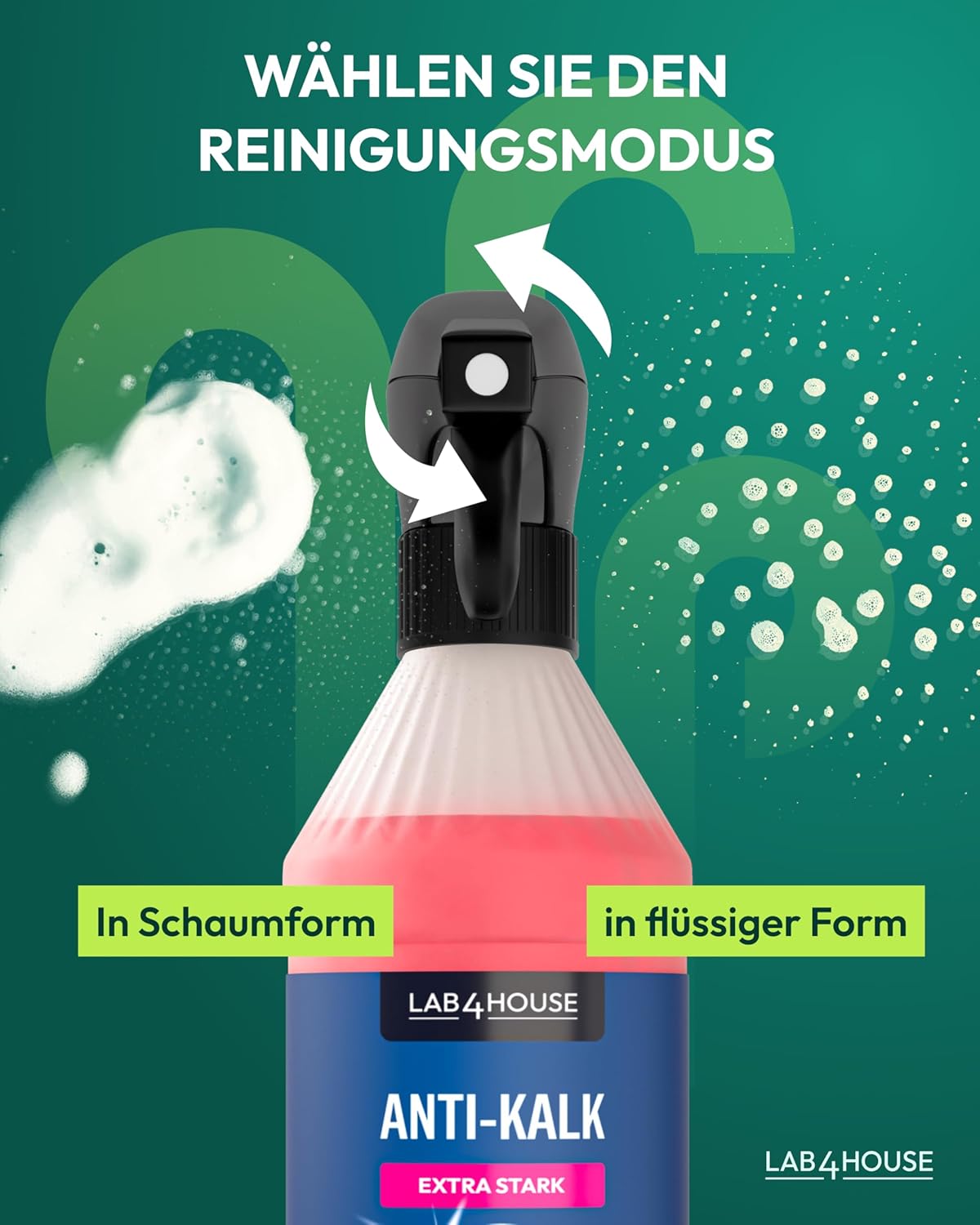 Thumbnail 5 de Lab4House Anti-Kalk Spray 1000 ml – Profi-Entkalker gegen Kalk, Rost & Urinstein für Bad und Küche