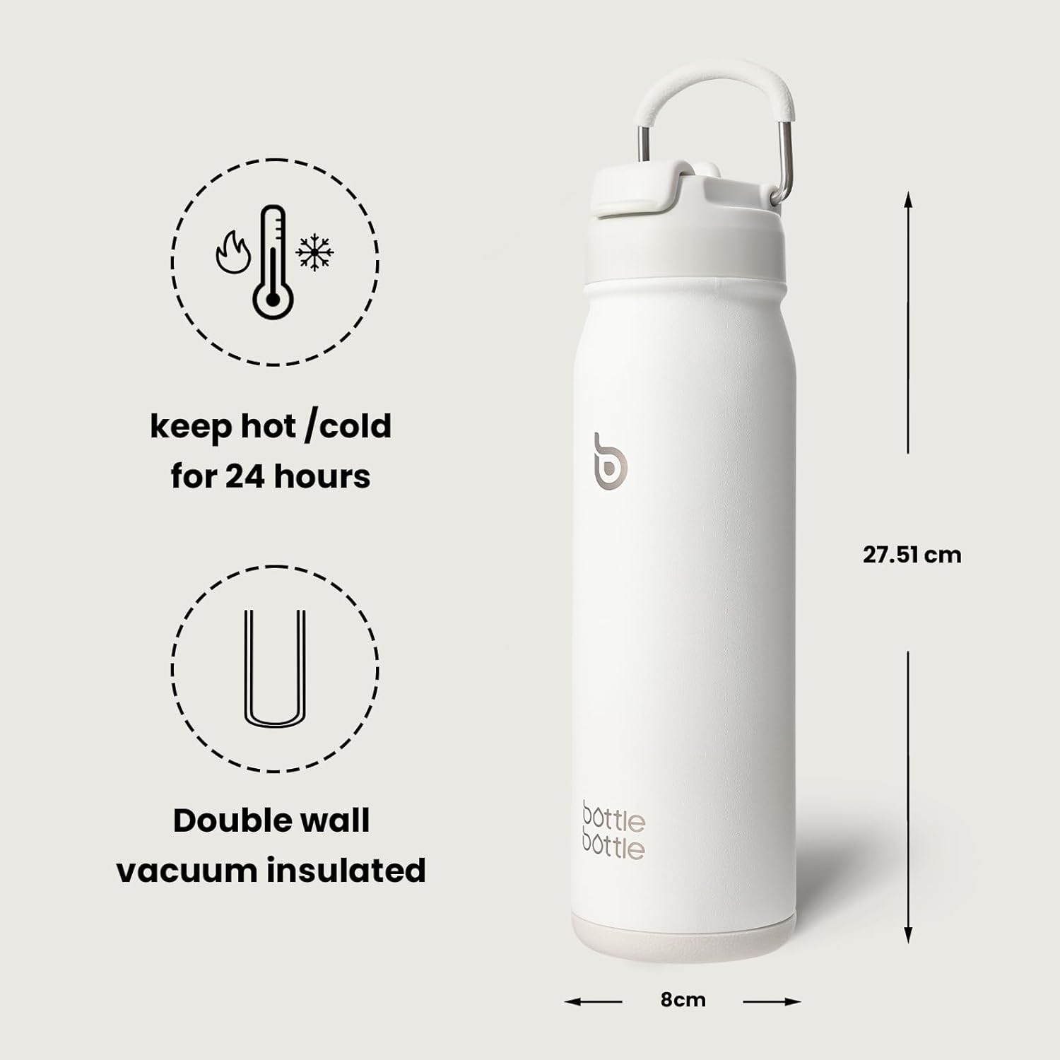 Thumbnail 4 de BOTTLE BOTTLE insulated stainless steel water bottle (700ml/24oz) with straw and adjustable lid