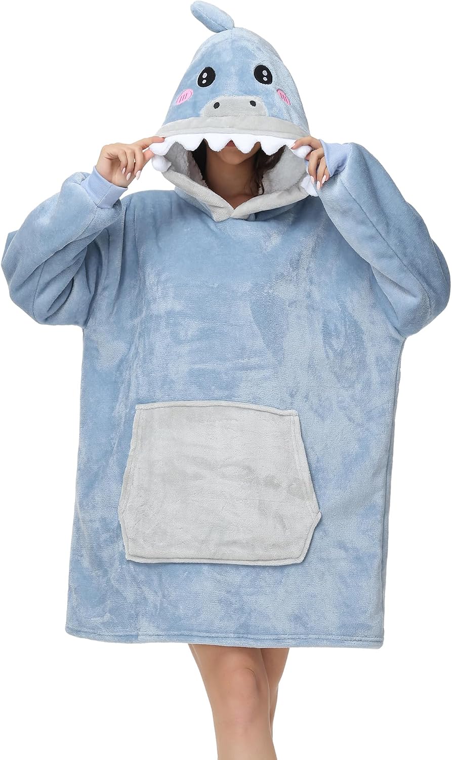 LATH.PIN plaid à capuche motif panda en flanelle et polaire, grandes tailles, unisexe