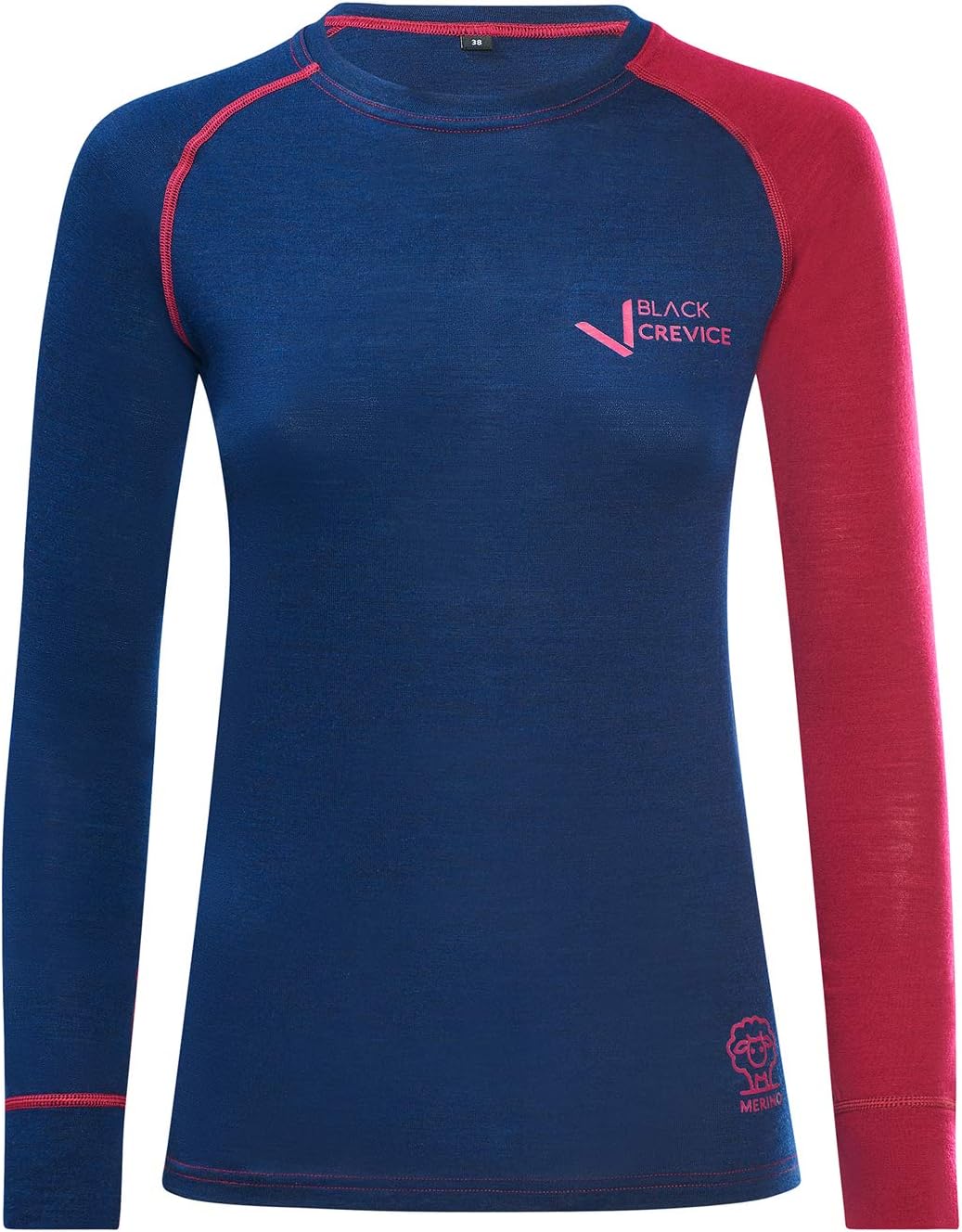 Detalle de Black Crevice Langarmshirt Mérino Femme