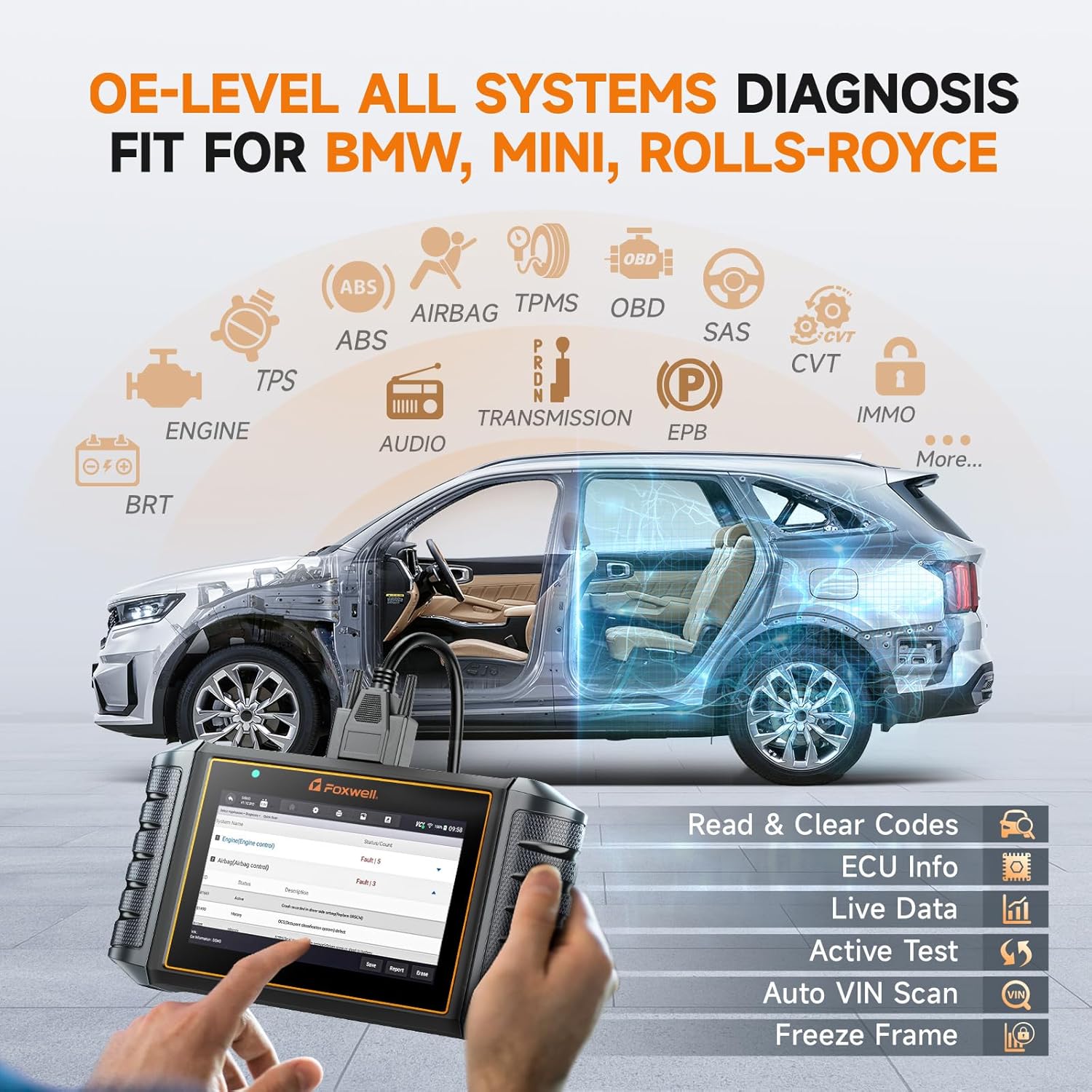 Thumbnail 1 de FOXWELL NT710 BMW Diagnostic Scanner 5.5"