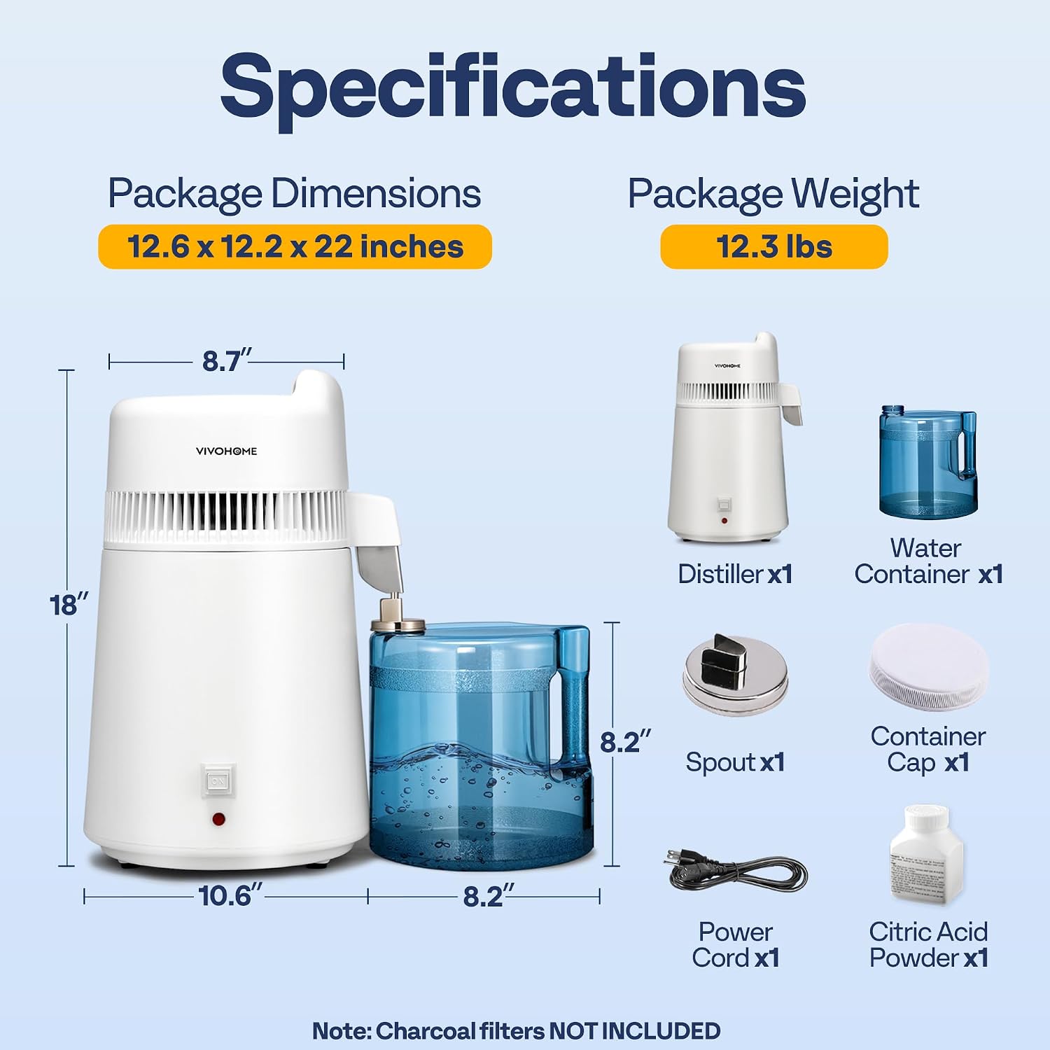 Thumbnail 6 de VIVOHOME 6L Countertop Water Distiller, 900W with Smart Switch