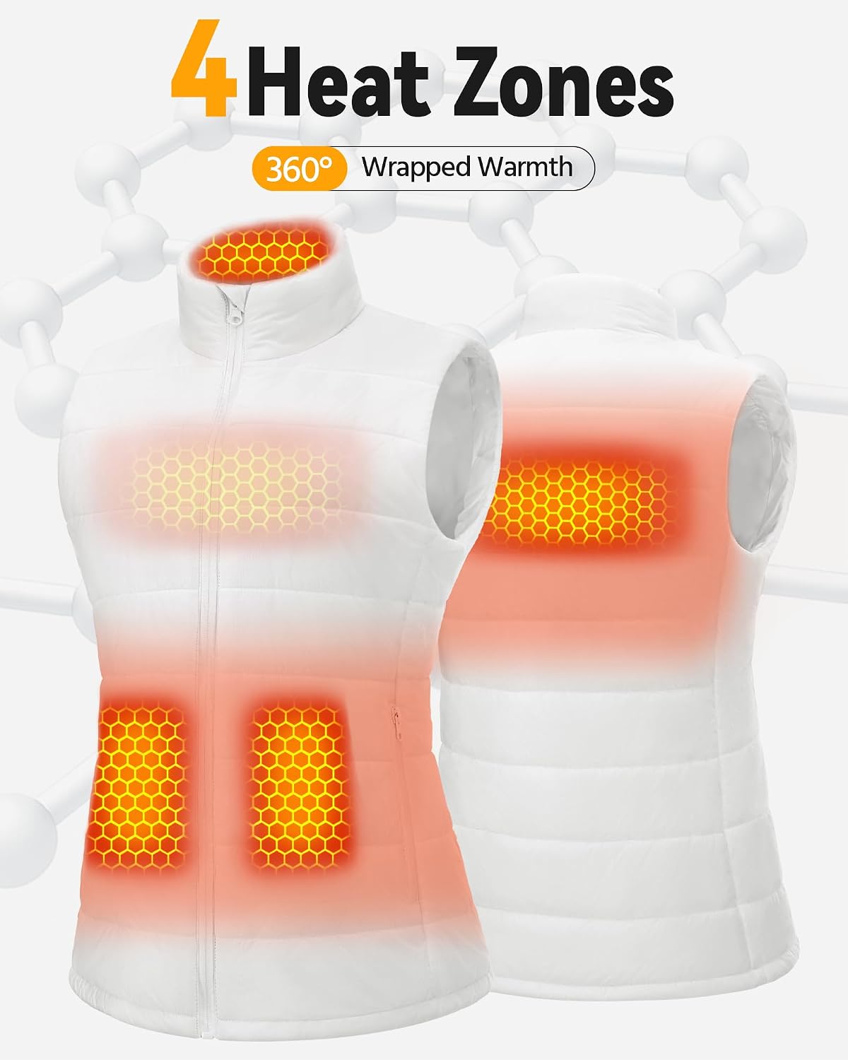 Detalle 2 de Wulcea Women's Heated Vest, 14,000mAh Battery