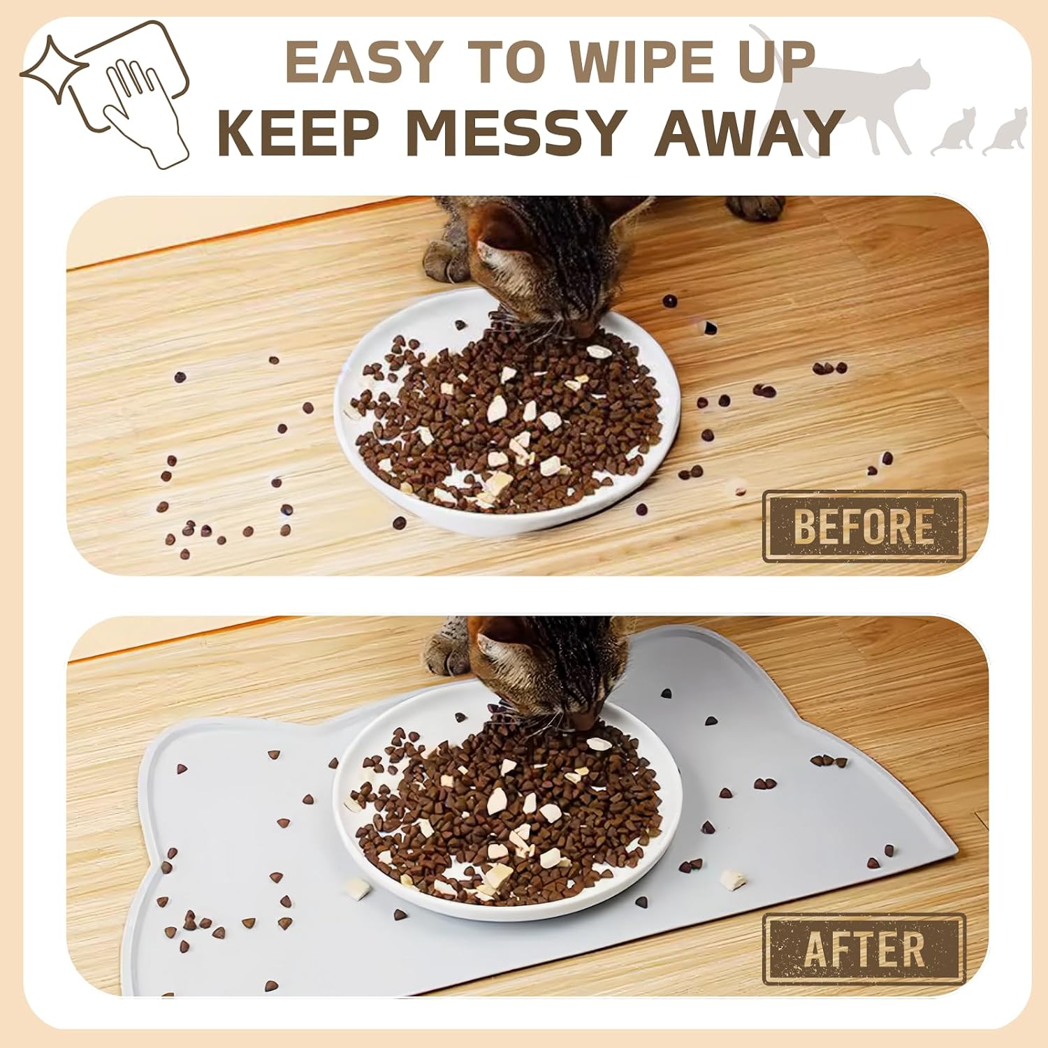 Detalle 2 de septillar Cat Food Mat 52x30 cm