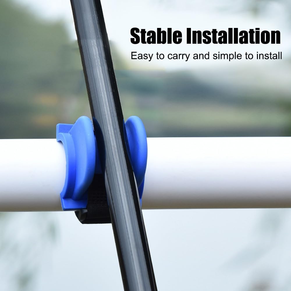 Thumbnail 6 de MiOYOOW Marine Rod Supports: 4-Pack TPE Rail Mount Rod Racks (Flat or Curved Base) for Boats