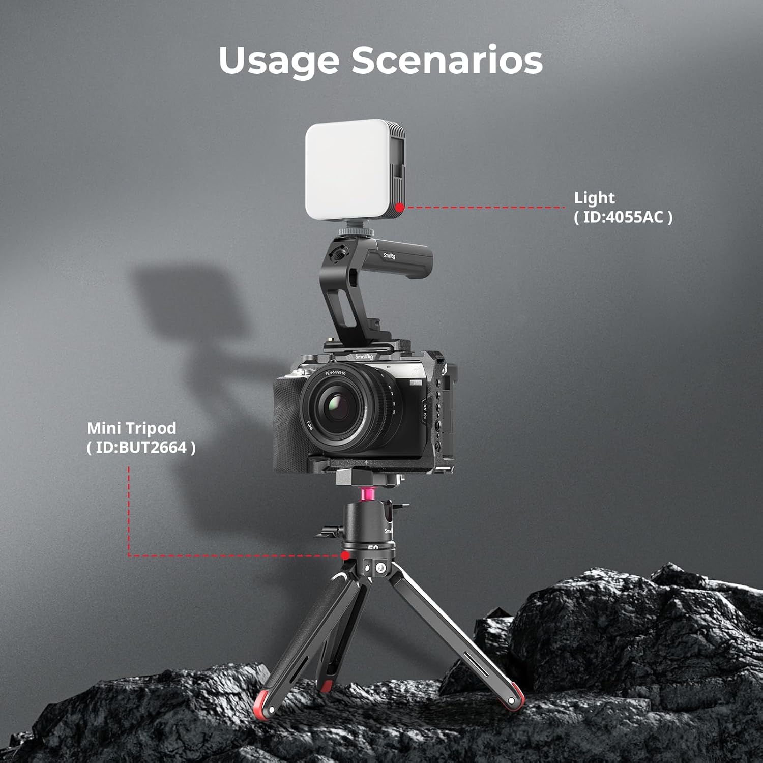 Detalle de SMALLRIG Manico leggero NATO con morsetto superiore – impugnatura compatta da 119 g
