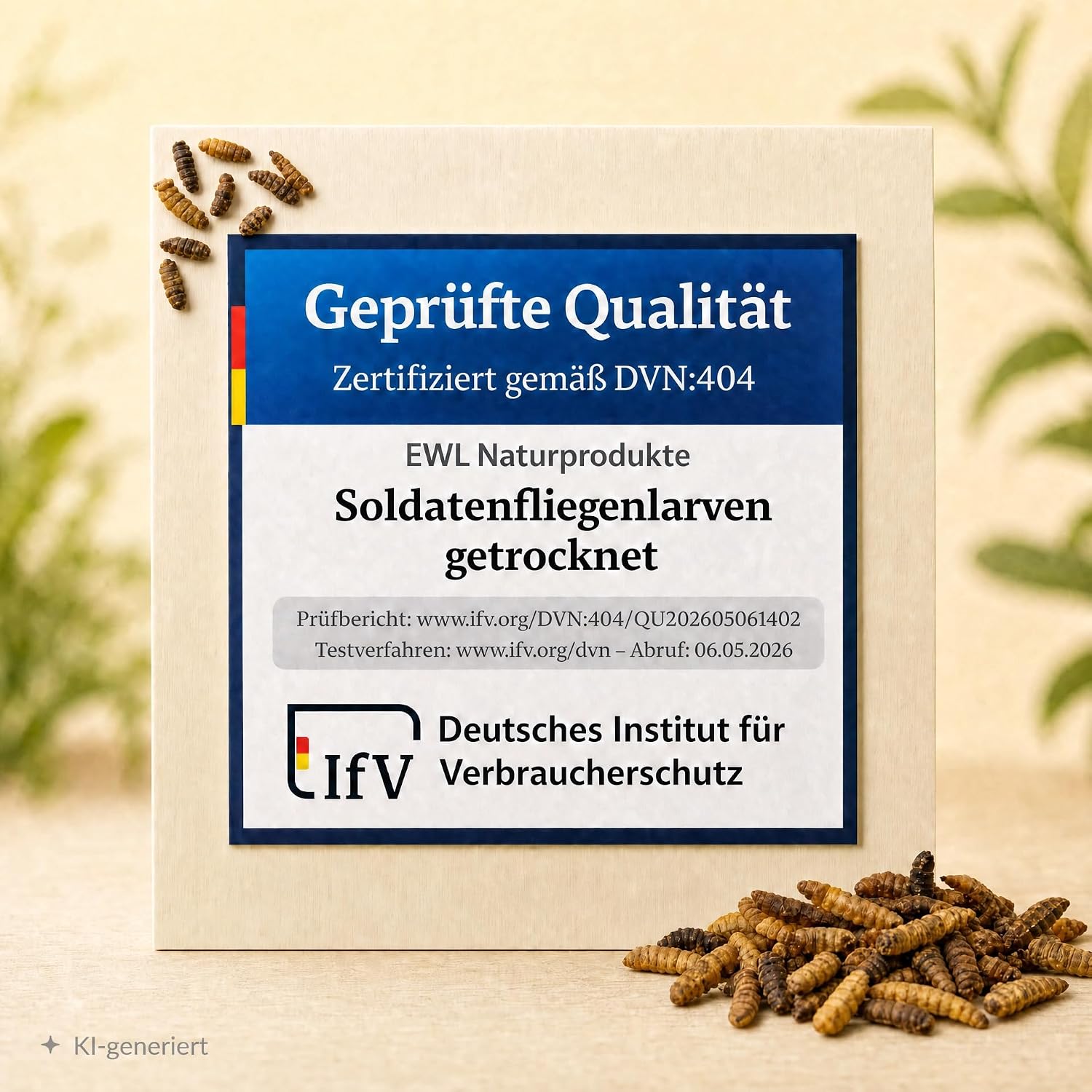 Detalle de EWL Getrocknete Soldatenfliegenlarven 1 kg (6,5 L) – Natürliche Fütterungslösung für Reptilien, Nager und Fische