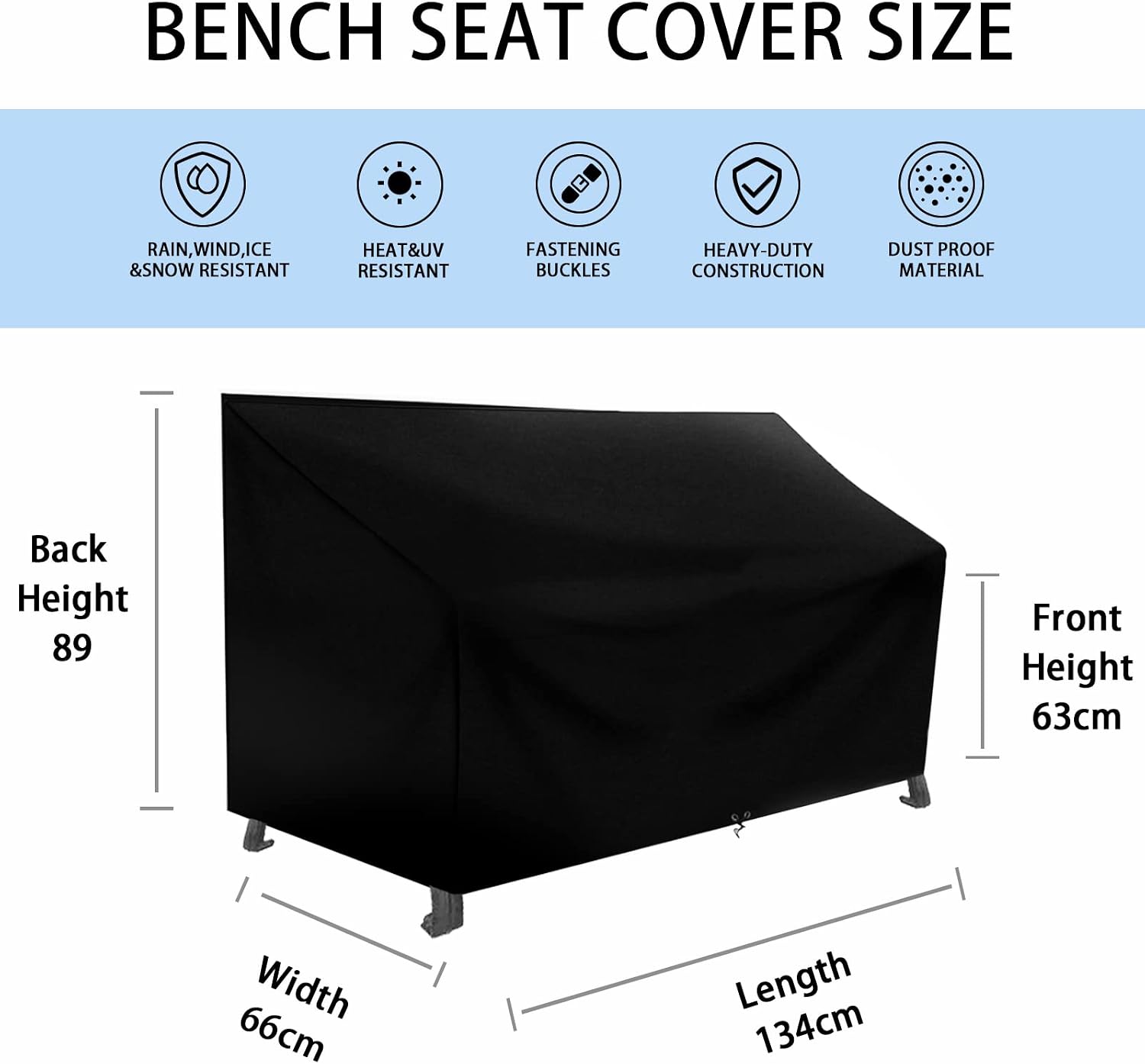 Thumbnail 1 de RICHIE 2 Seater waterproof bench cover 134x66x63