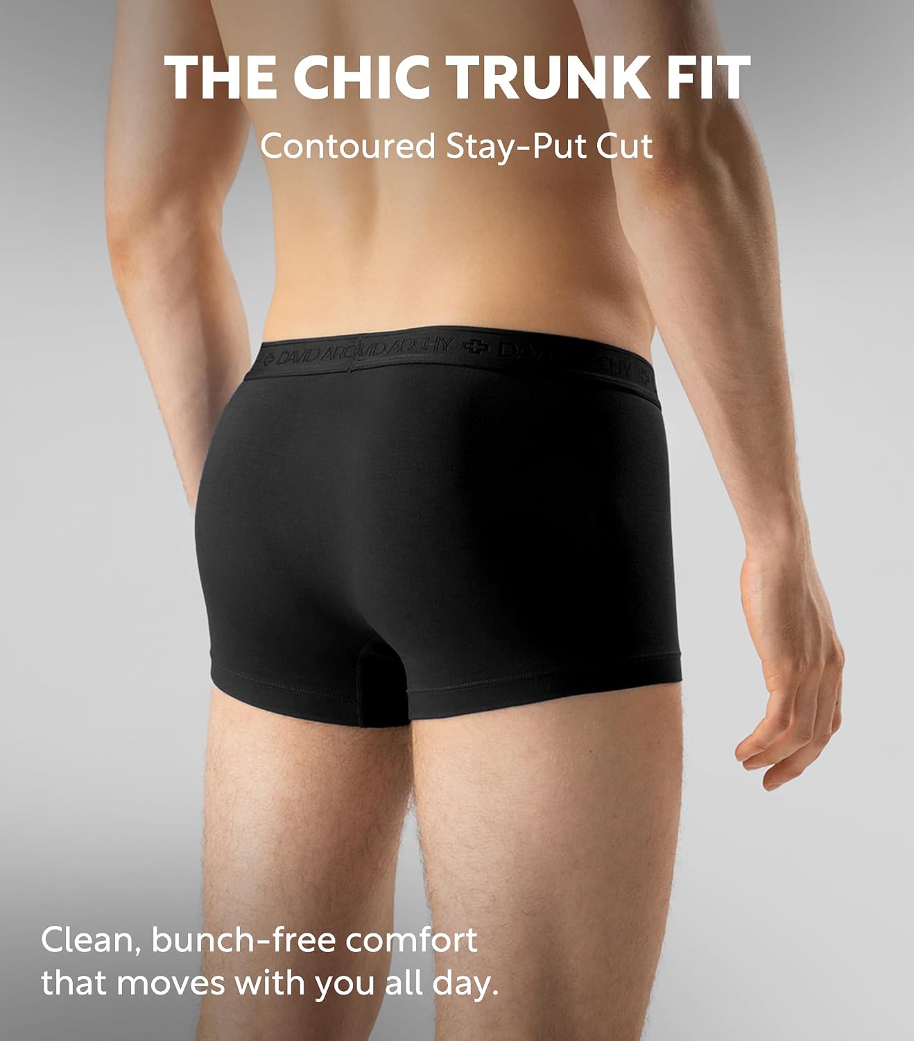 Detalle de DAVID ARCHY Men's Modal Underwear Boxer Briefs & Trunks: Dual Pouch Support, Breathable Anti-Chafe Comfort