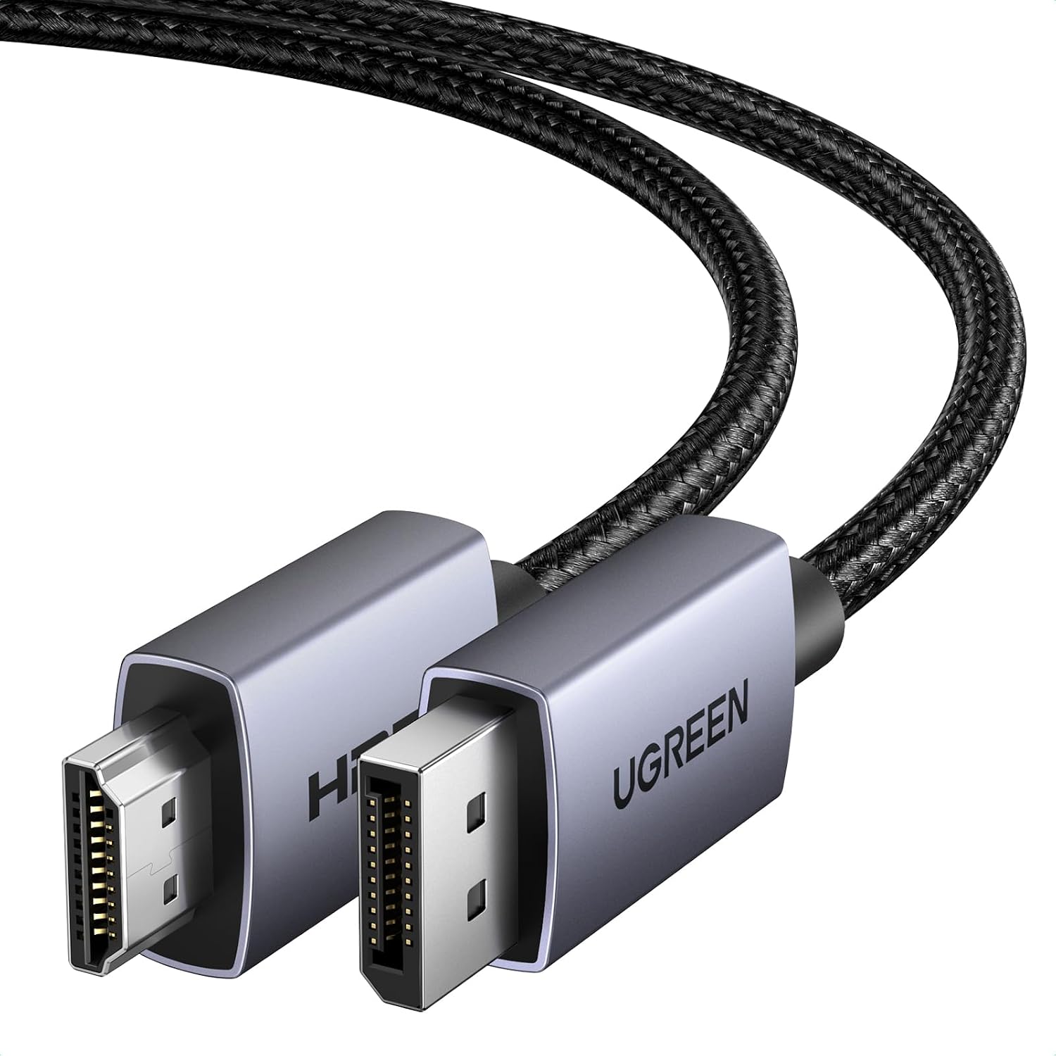 Detalle de UGREEN DisplayPort-naar-HDMI-kabel van 1 m, unidirectioneel en 4K bij 30 Hz