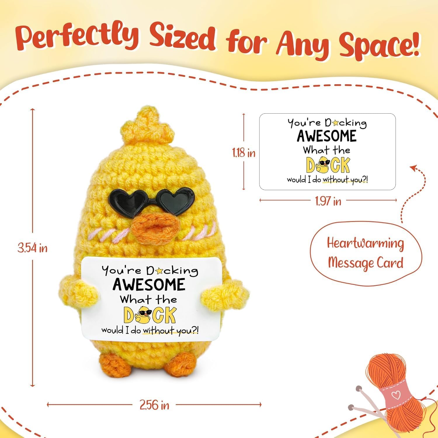 Thumbnail 1 de ALUNME Crochet Duck Gifts – “You Are Awesome” positive duck for Father’s Day, thank you & farewell