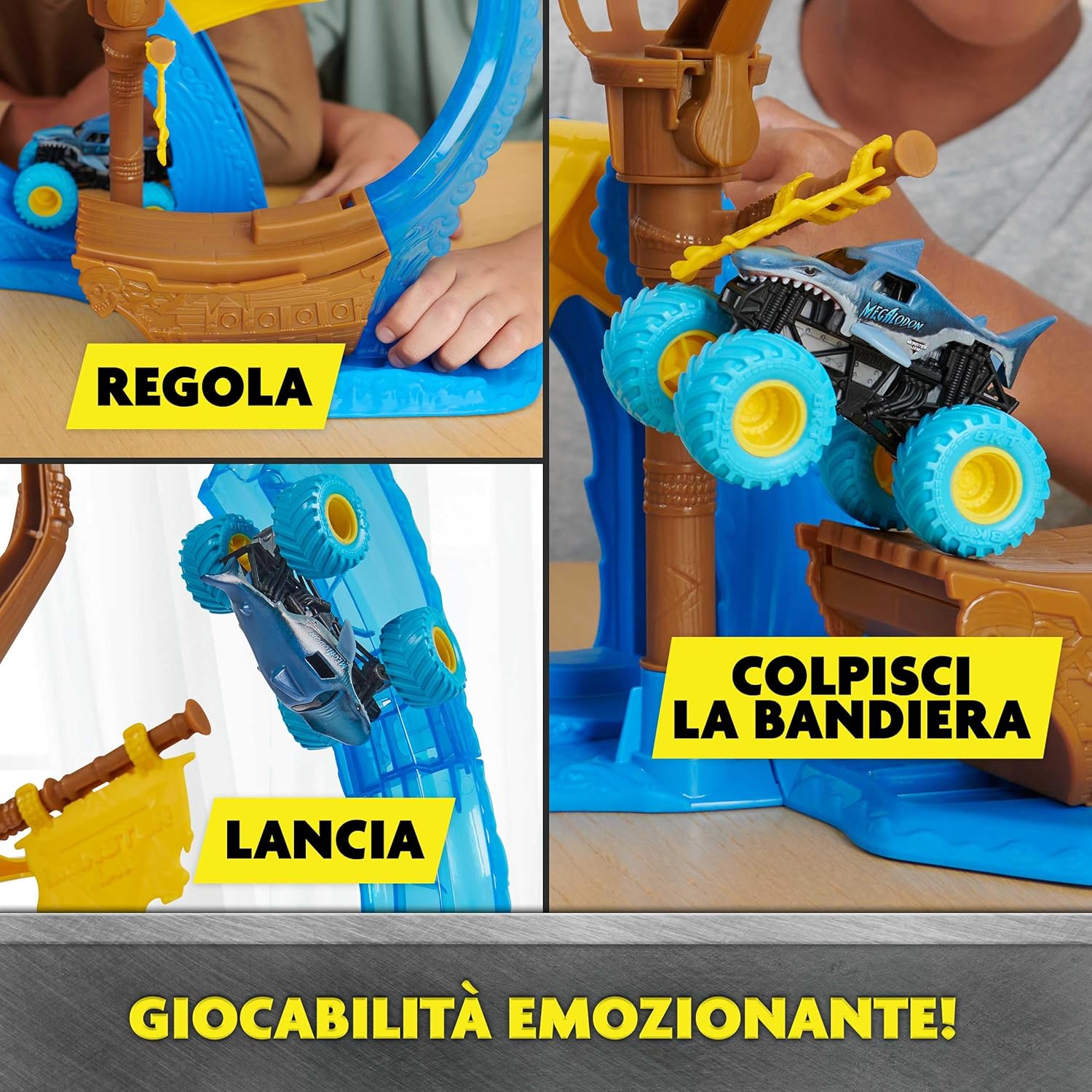 Thumbnail 4 de Monster Jam set di gioco Megalodon Loop of Doom in scala 1:64