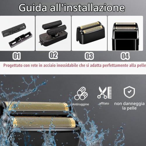 Detalle de Lamine e lame di ricambio YAZIYIR per BaBylissPRO FXFS2 (Nero-2PZ)