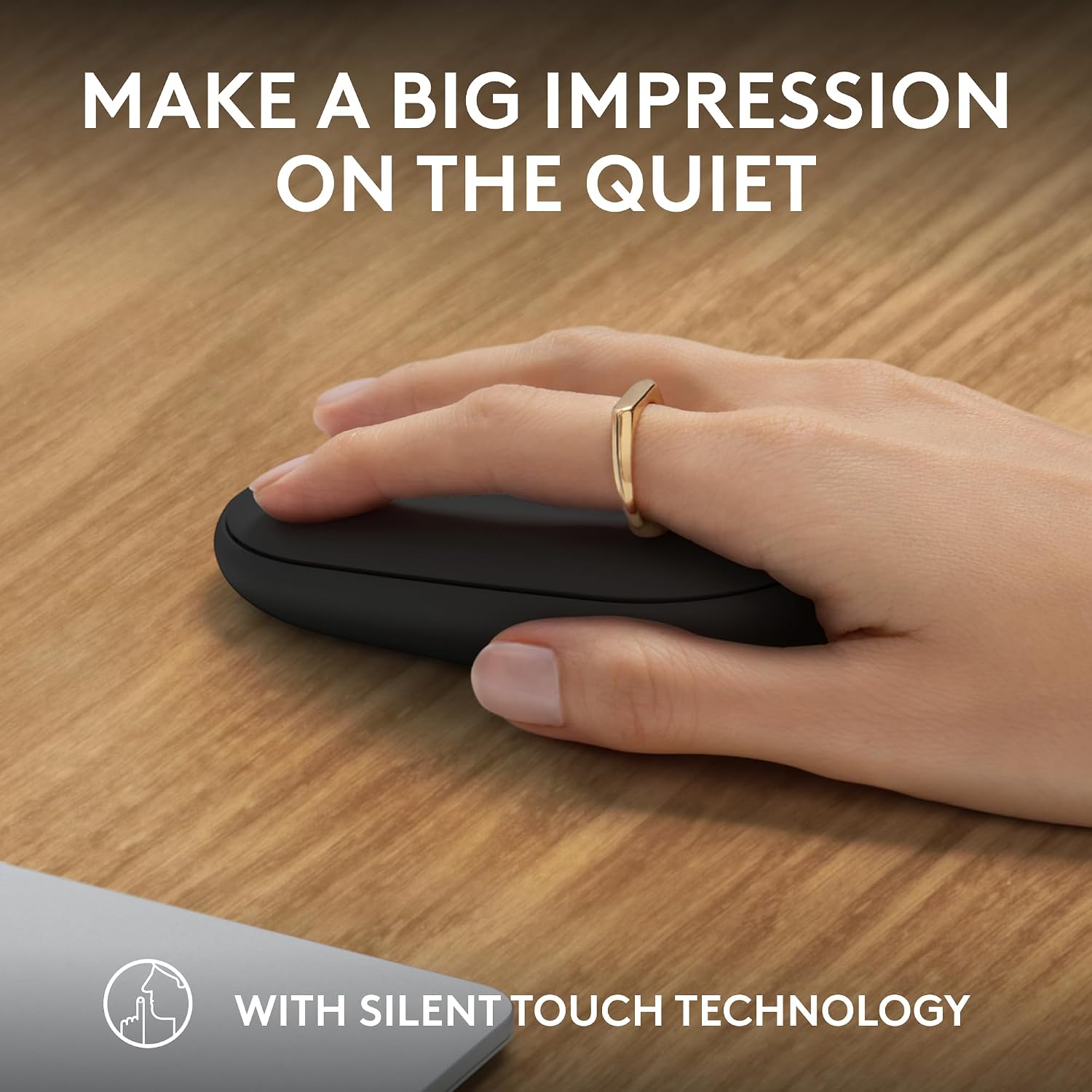 Detalle de Logitech Pebble Mouse 2 M350s Bluetooth Mouse, Slim and Quiet, Black