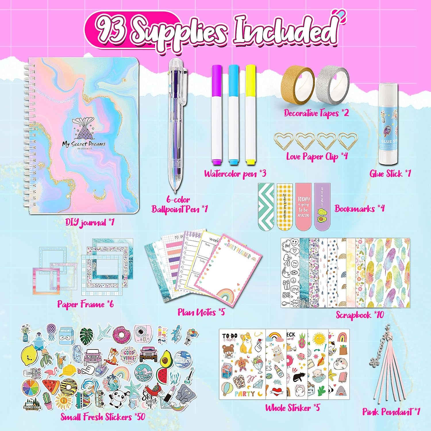 Detalle de Anginne Journal Kit: Kit Scrapbooking Completo per Ragazze dai 6 ai 13 anni