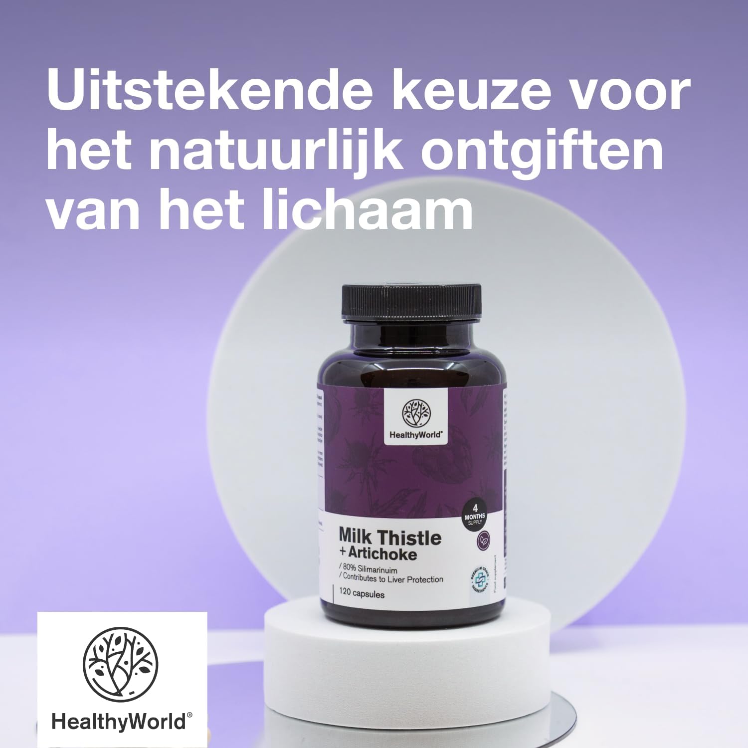 Thumbnail 4 de HealthyWorld Mariadistel + Artisjok, 120 capsules met 80% silymarine
