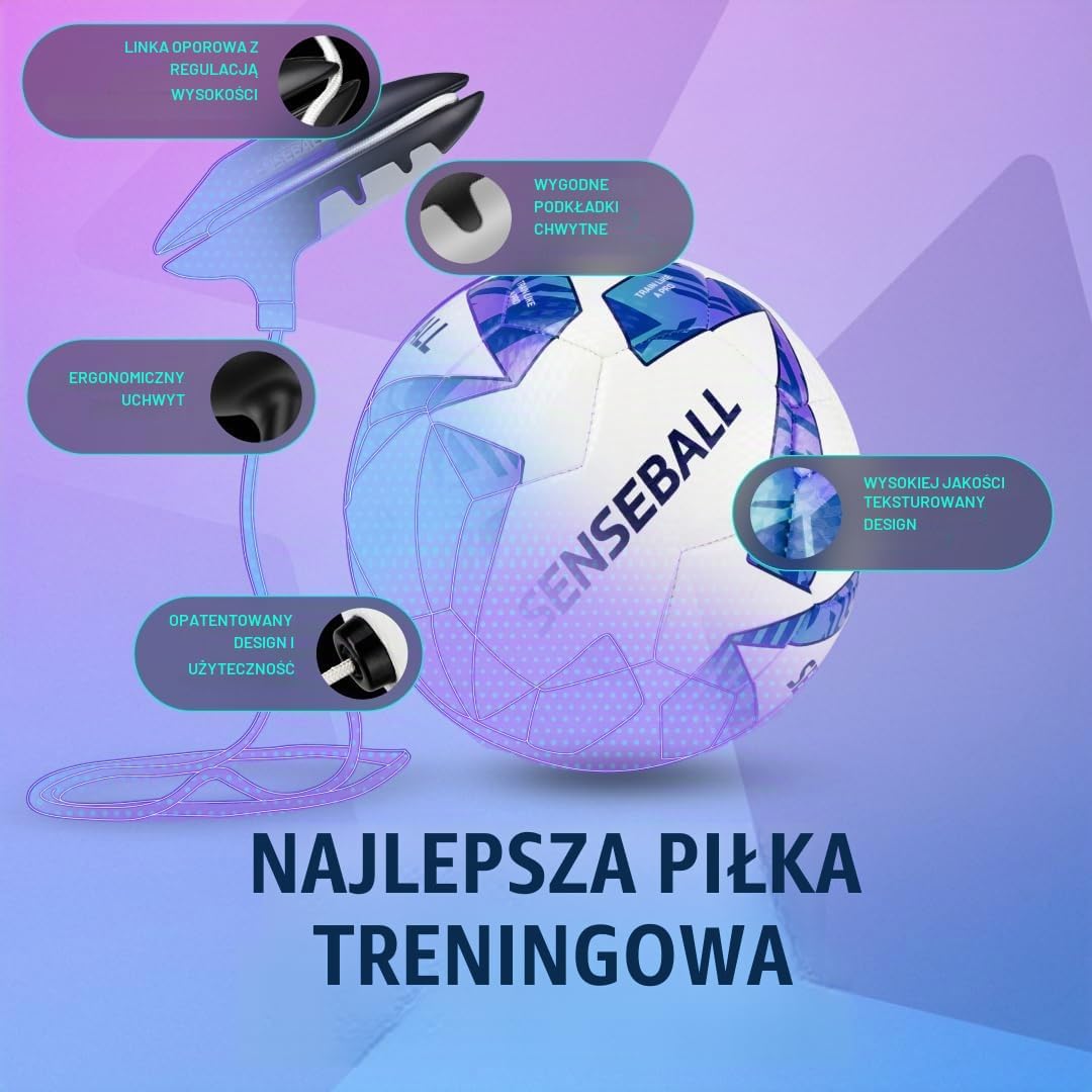 Detalle de SenseBall piłka treningowa do piłki nożnej, rozmiar 3 i aplikacja z 50+ filmami