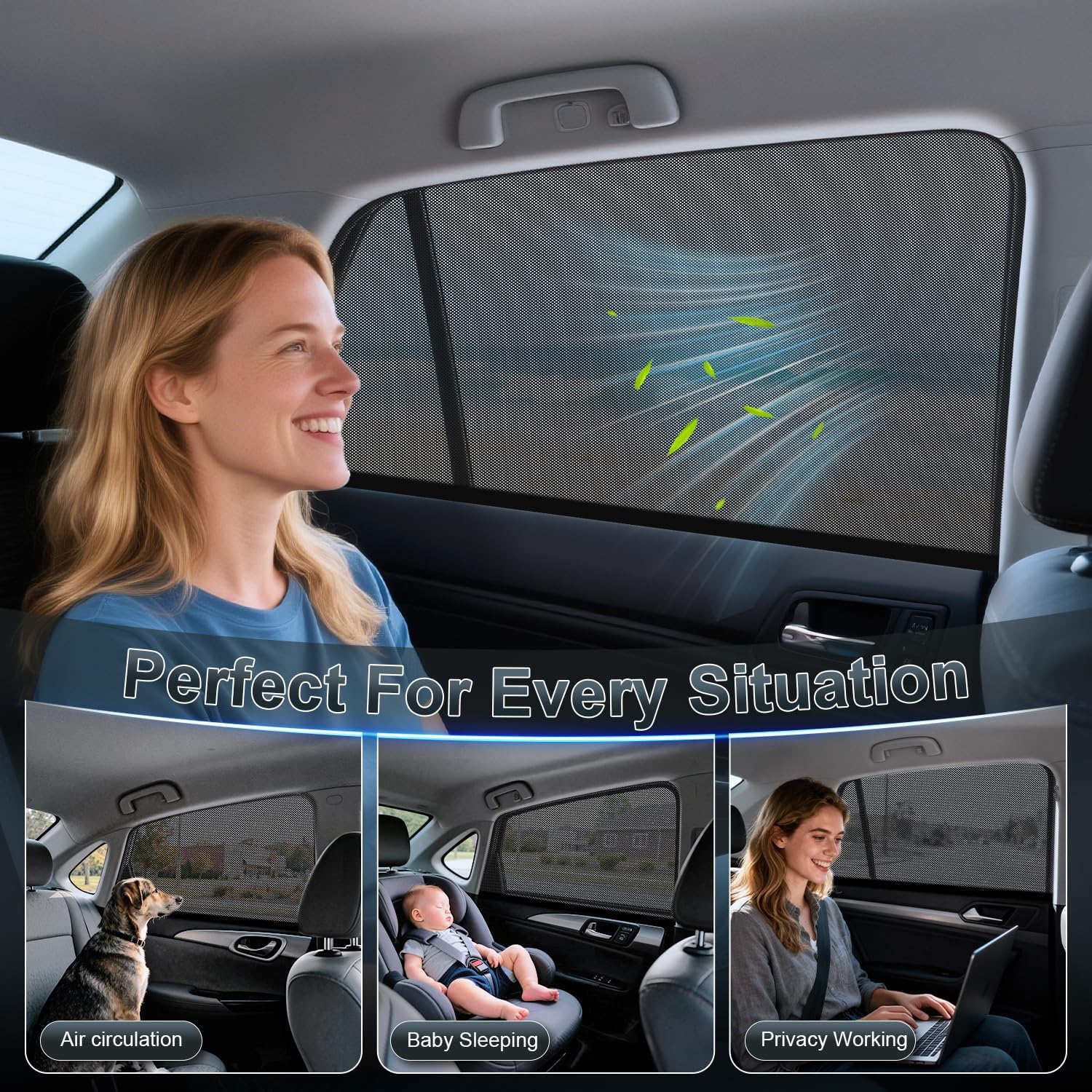 Thumbnail 6 de Sonnenschutz Auto Baby für Kinder (2er Pack) – dehnbares, atmungsaktives Netz mit UV-Schutz