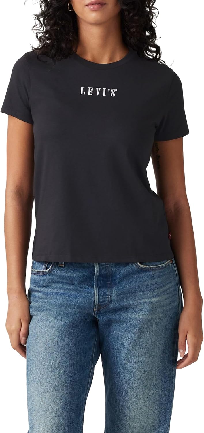 Detalle de Levi's The tee mujer - Camiseta Serif Emb Bright Whi, S