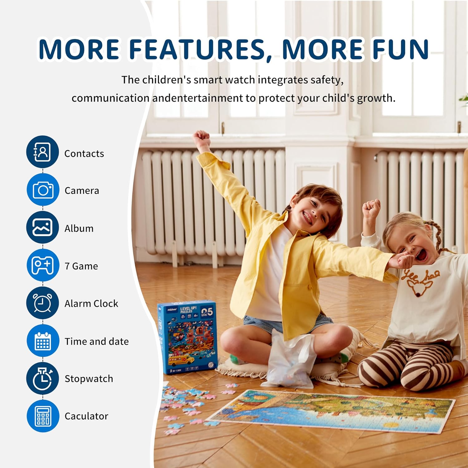 Detalle 2 de ELEJAFE 4G Kids Smart Watch: GPS, Video Call and SOS for Safe, Connected Fun