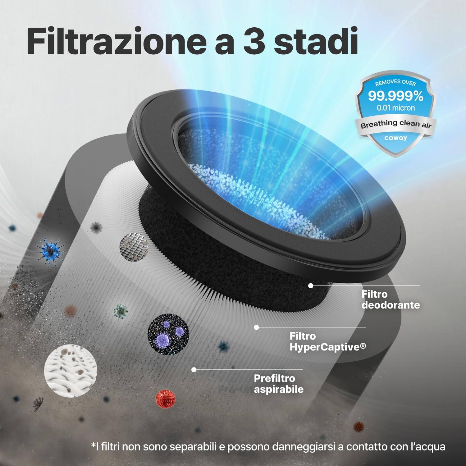 Thumbnail 2 de Coway Airmega 50: purificatore d'aria compatto per camere da letto e piccoli spazi