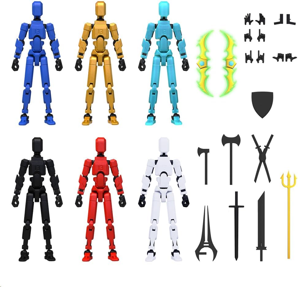 Detalle de MerryXD T13 3D Action Figure — Fully Articulated Nova Titan with Customizable Color Options