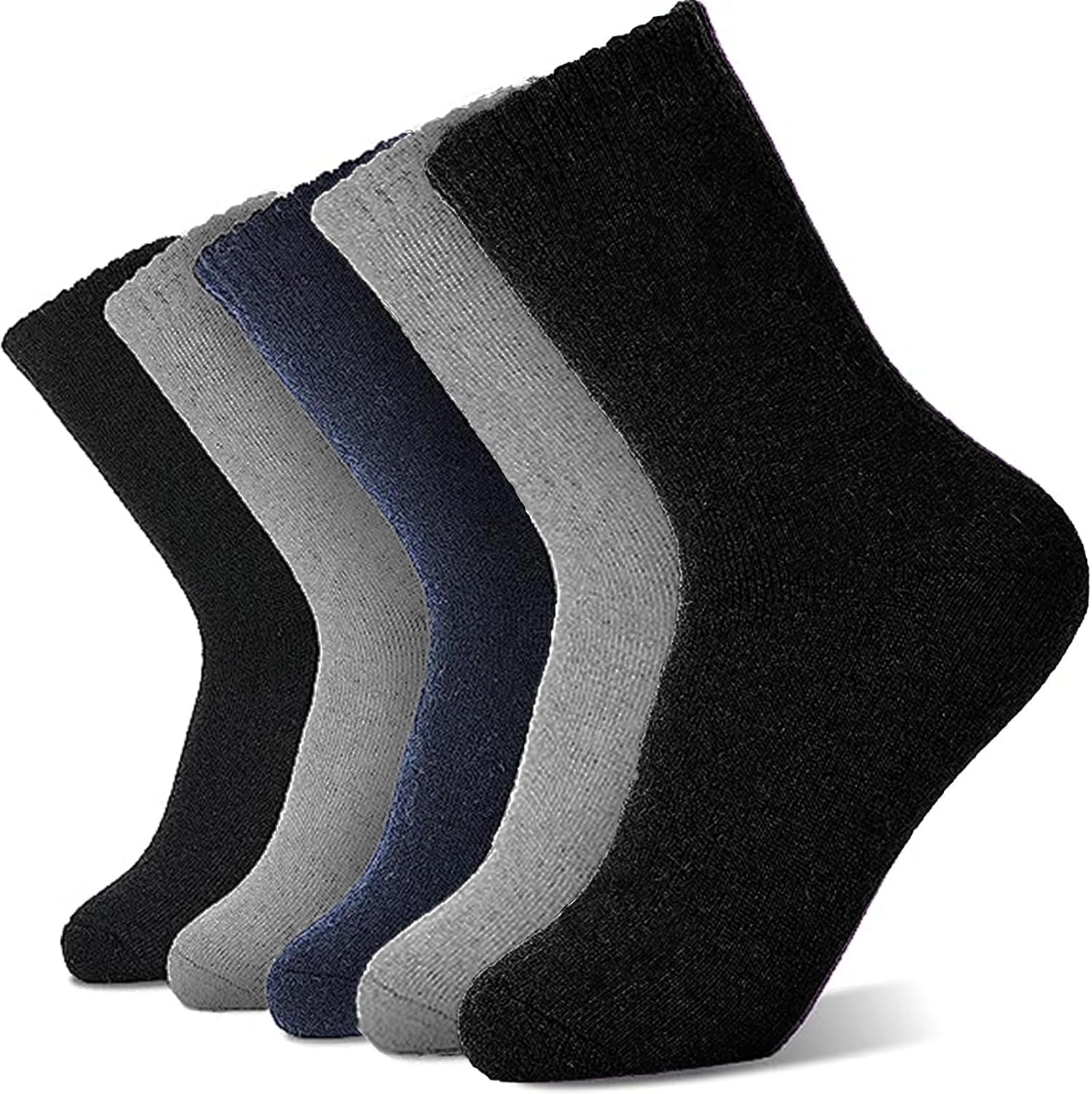 Thumbnail 6 de VoJoPi 5-Pair Men's Thermal Crew Socks, Wool-Polyester Blend