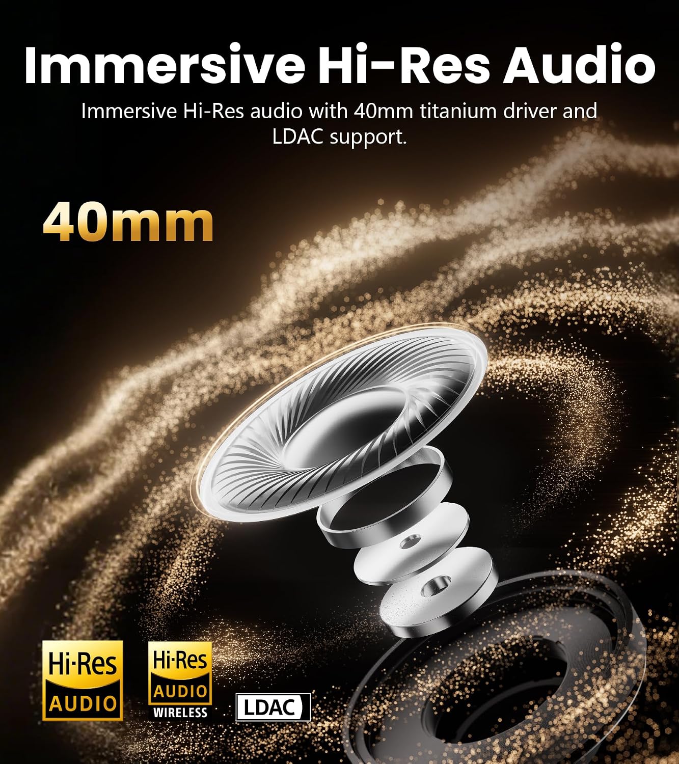 Detalle 2 de Edifier ES850NB Wireless Hybrid ANC Headphones (LDAC, up to 92H battery, AI calls) – Ivory