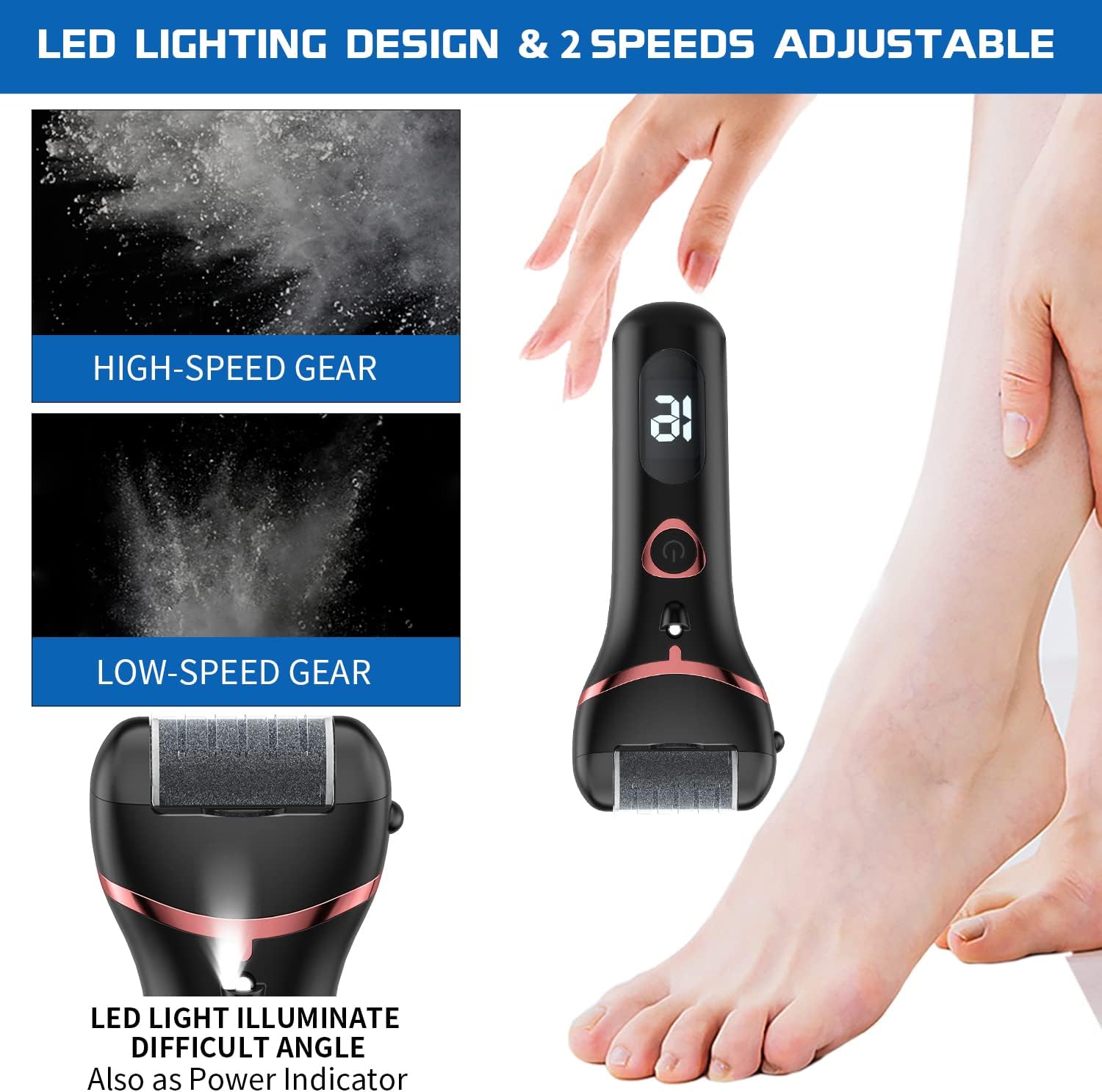 Detalle 2 de Electric Foot Callus Remover 1200mAh ⚕