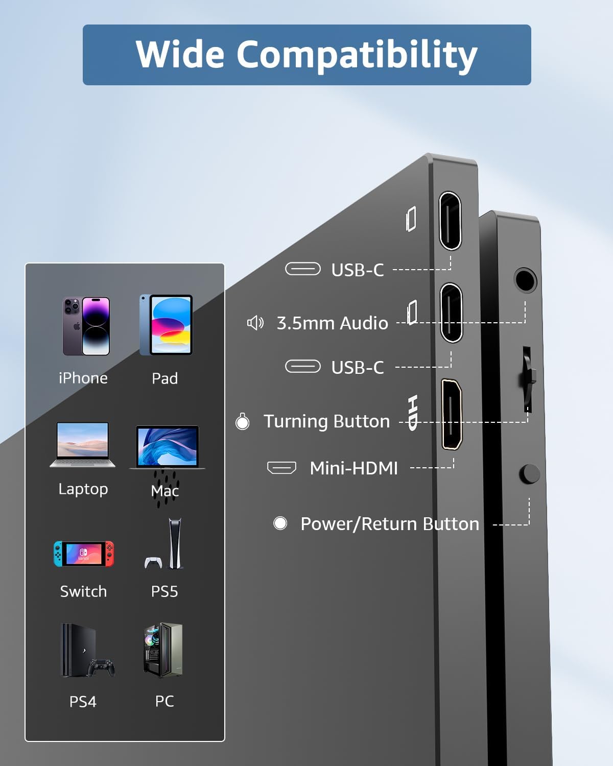 Thumbnail 2 de Yodoit Portable Monitor 14" – 1080p IPS Second Screen for versatile on-the-go setups