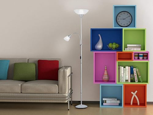Thumbnail 5 de Reality R4393-87 Erzwo Piantana di Reality Leuchten: design titanio-bianco e luce flessibile in 180 cm