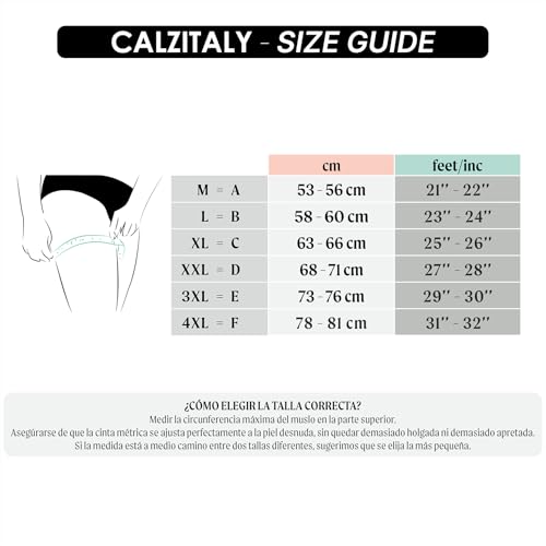 Thumbnail 5 de CALZITALY Bandas Antirozaduras Lisas para Muslos (Negro/Natural) – Curvy, Made in Italy