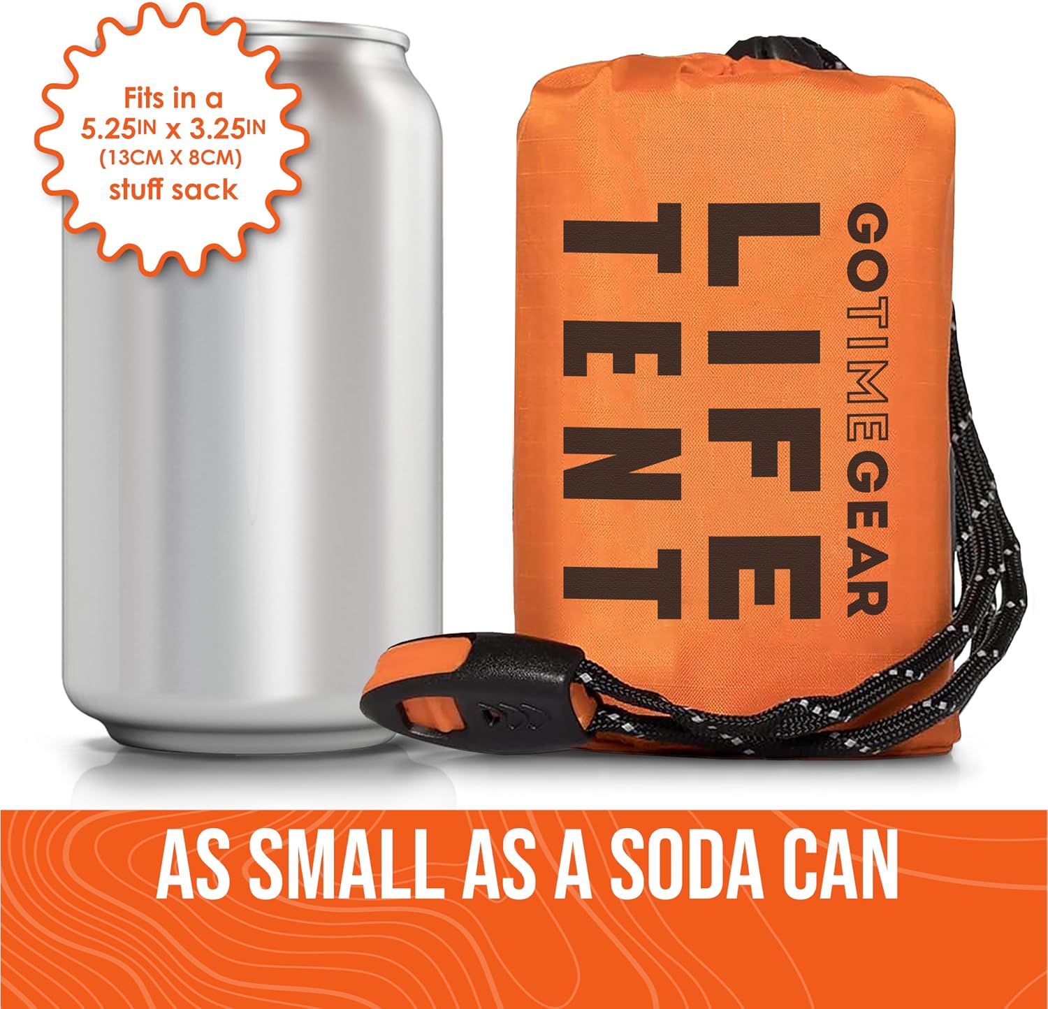 Detalle 2 de Go Time Gear HU-XI-6 2-Person Mylar Emergency Tent with Paracord
