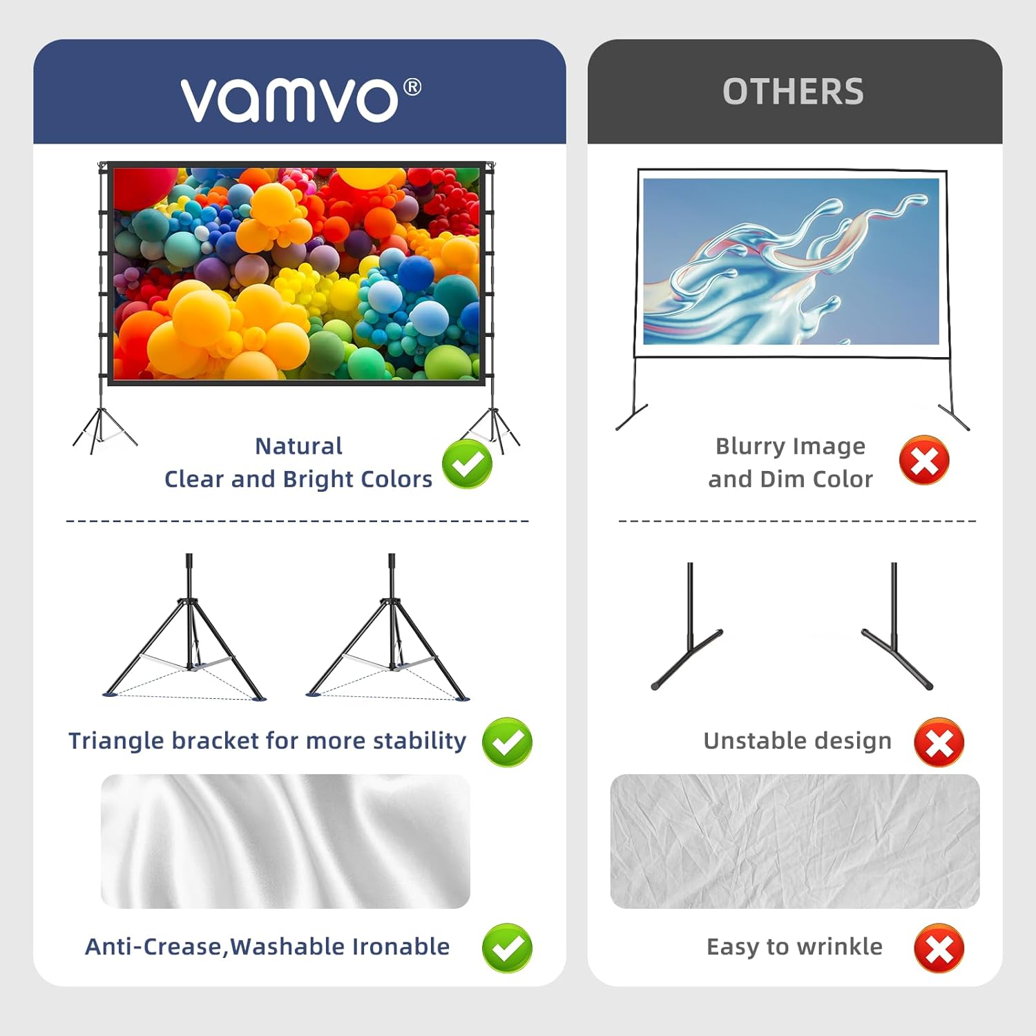 Detalle 2 de Vamvo 120" Outdoor Projector Screen