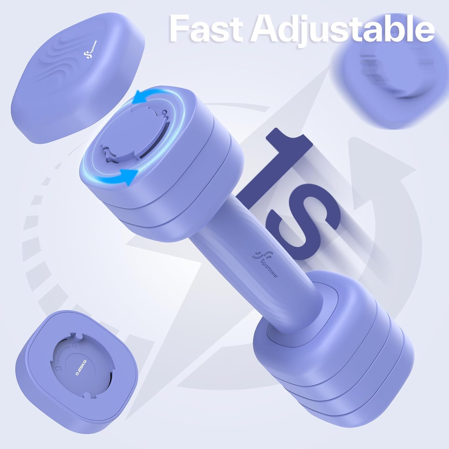Thumbnail 2 de Sportneer verstellbare Kurzhanteln Damen Set (2er-Set, 1–2,5 kg je Hantel) – rutschfester TPU-Griff