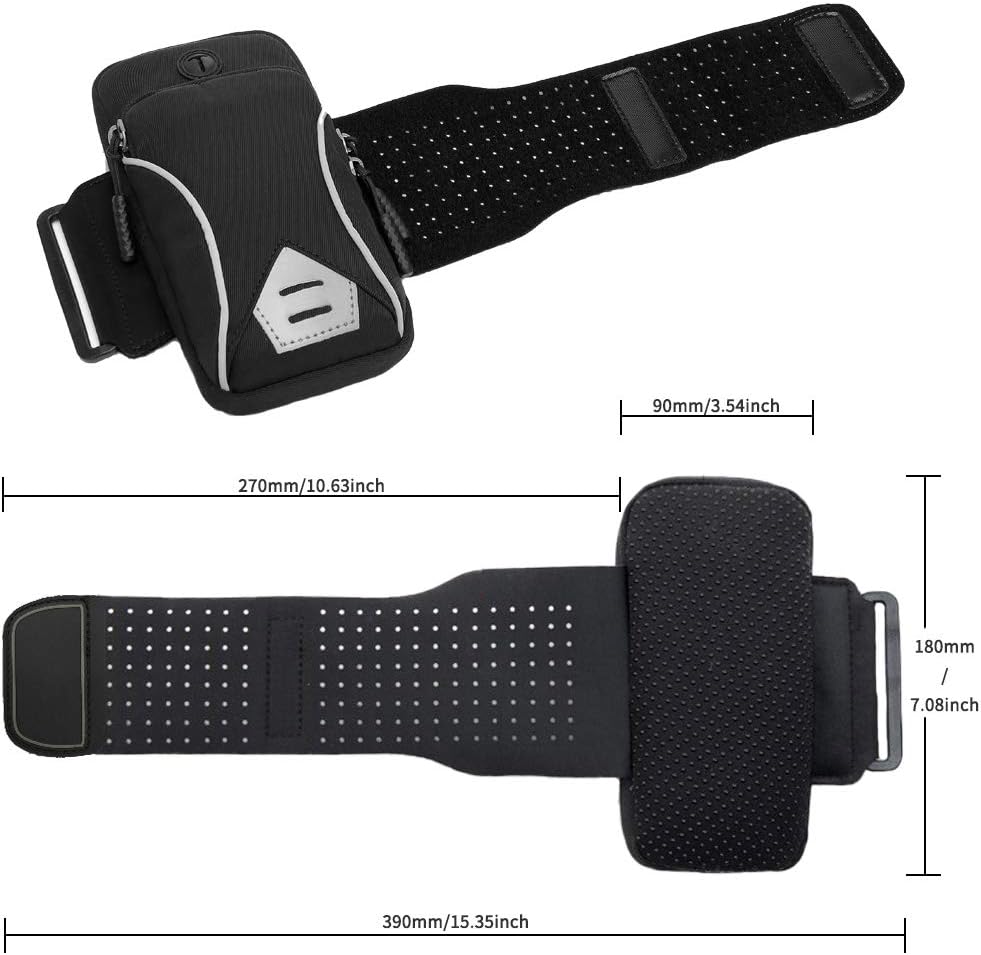 Thumbnail 3 de GORWRICH Running Armband Phone Holder Bag – Sweatproof with Key Holder, 2 Pockets, and Extendable Strap for Phones Up to 6 Inches