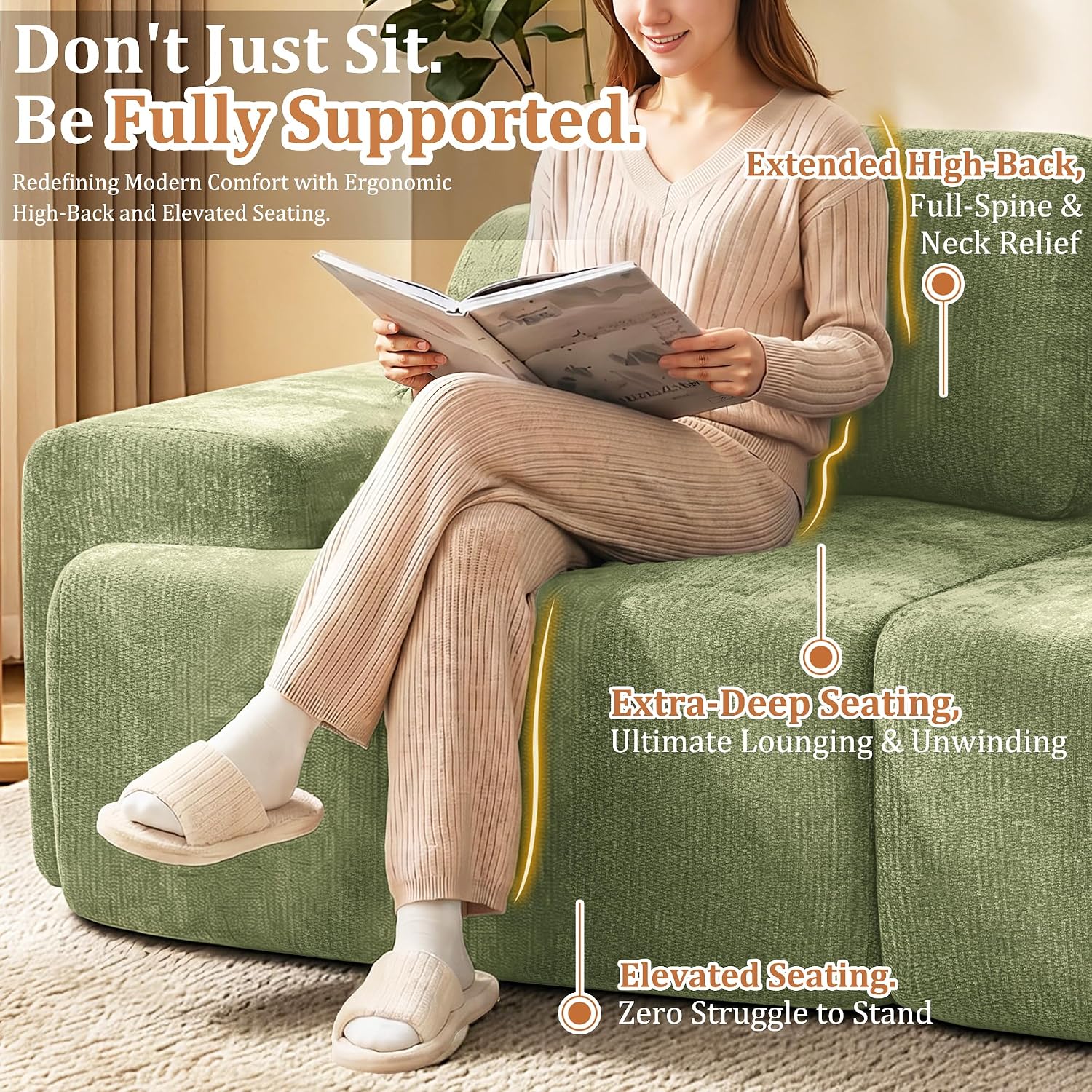 Detalle 2 de VYUXWO Modular Sofa, 85-Inch