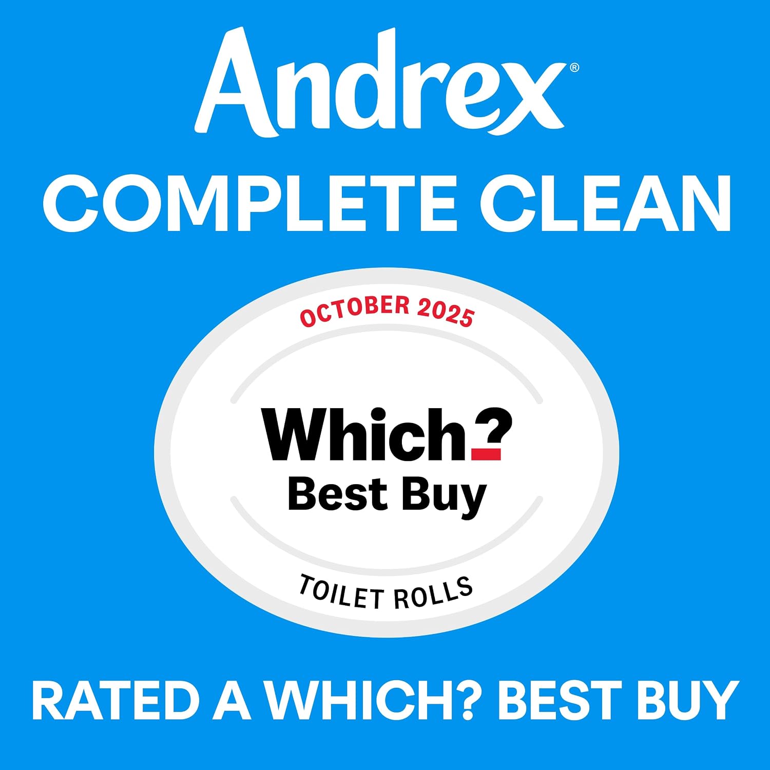Thumbnail 4 de Andrex Complete Clean Toilet Roll – 12 Mega Rolls (18 standard), FSC Certified & Which? Best Buy