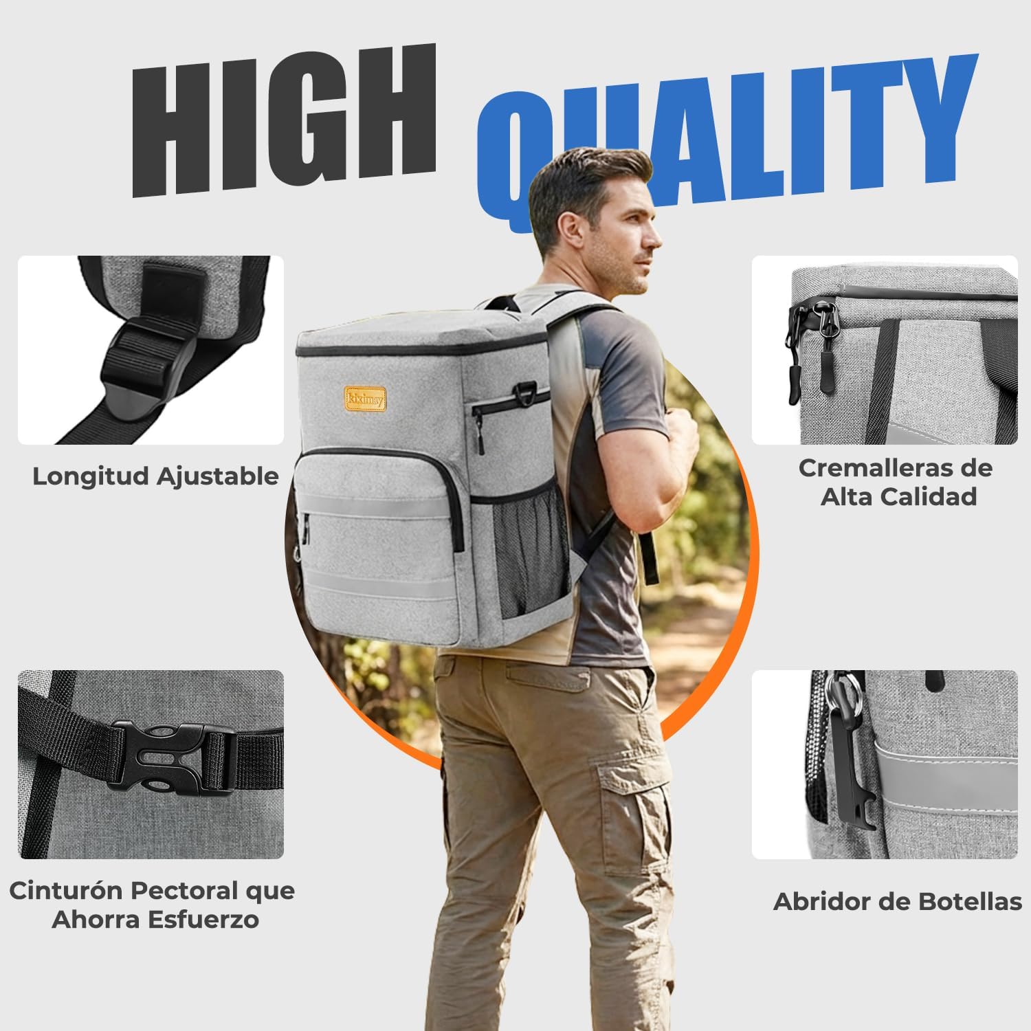 Thumbnail 6 de Kiximay Mochila Nevera Isotérmica 30L: bolsa térmica impermeable para playa, camping y viajes