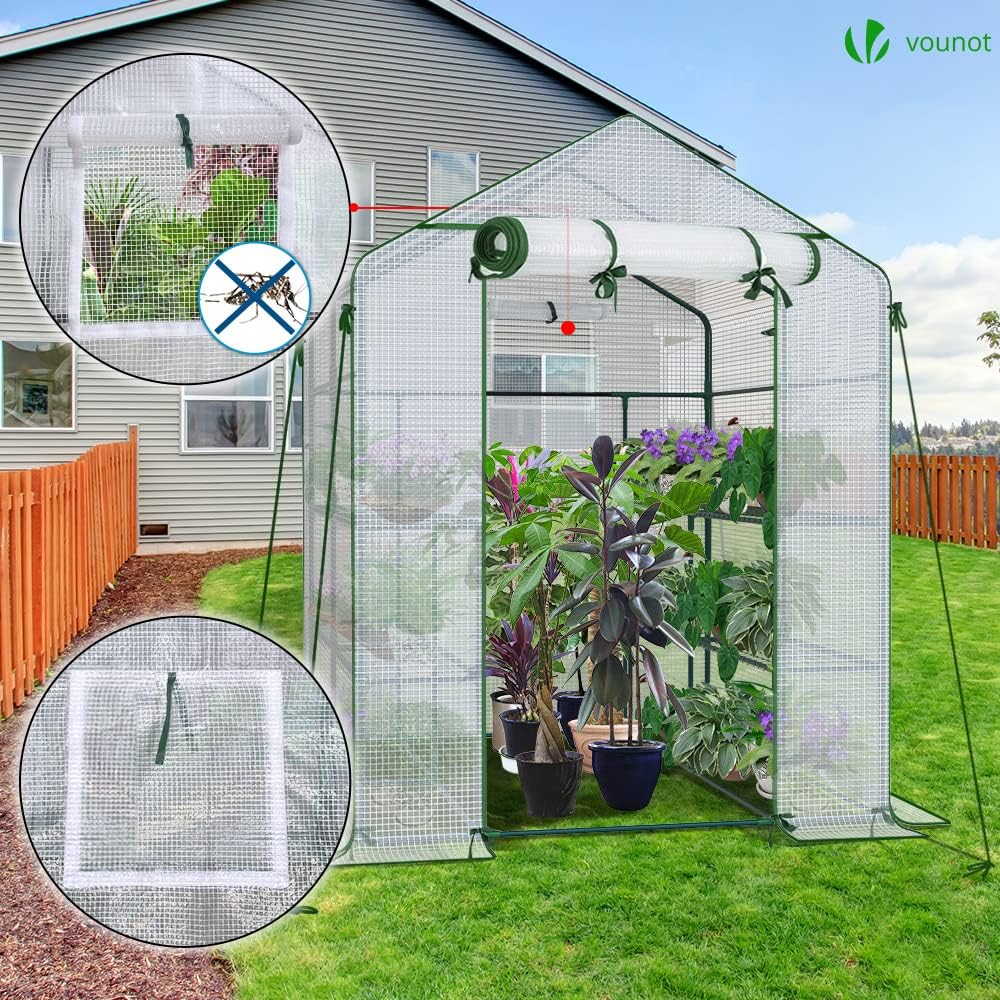 Thumbnail 1 de VOUNOT Walk In Greenhouse with Shelves (143x143x195 cm)