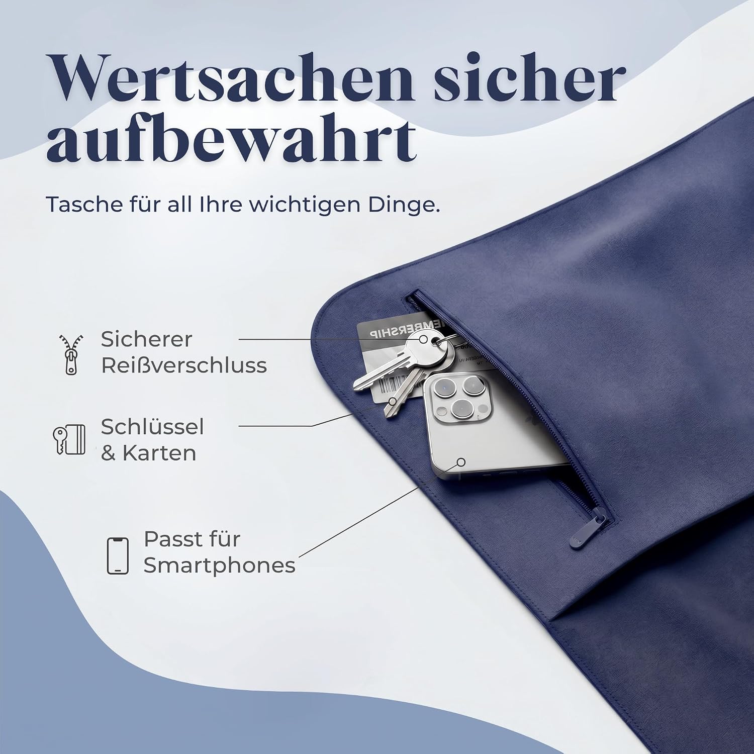 Detalle de nujë Fitness Handtuch mit Tasche (Microfaser) – extra groß 125x50 cm, inklusive Geschenkverpackung