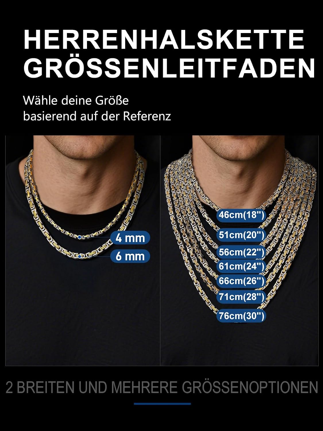 Thumbnail 5 de ChainsPro Königskette 4/6mm Edelstahl 46–76 cm