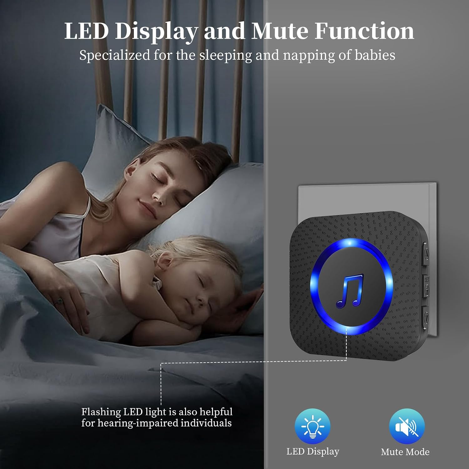 Thumbnail 5 de SURFOU Wireless Doorbell with 1,300 ft Range, 55 Melodies and LED Option
