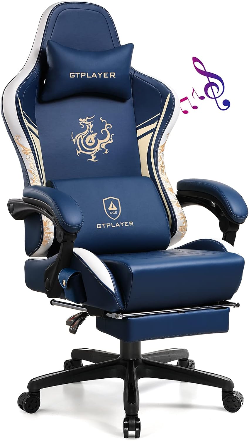 Detalle de GTPLAYER Dragon sedia gaming Bluetooth 150°