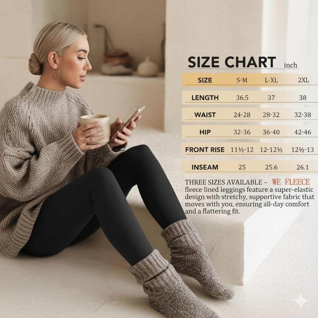 Detalle de we fleece Fleece-Lined High-Waisted Thermal Leggings for Women